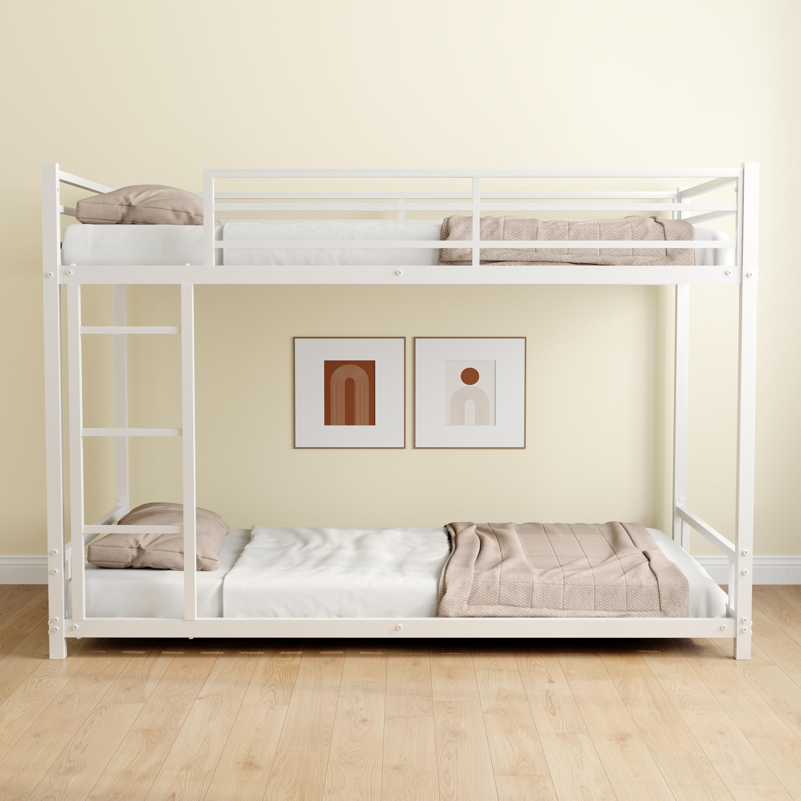 Metal Twin Over Twin Bunk Bed/Heavy-Duty Sturdy Metal Bunk