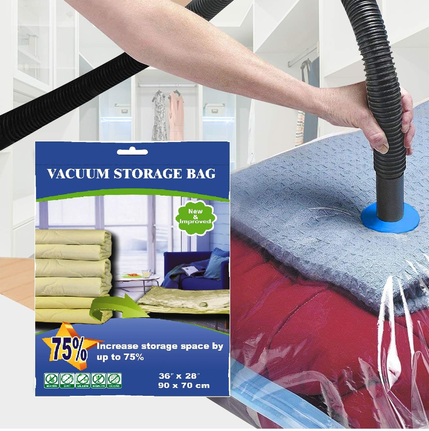 50 PACK Compress Vacuum Seal Storage Bag Space Saver LARGE size wholesale Deal