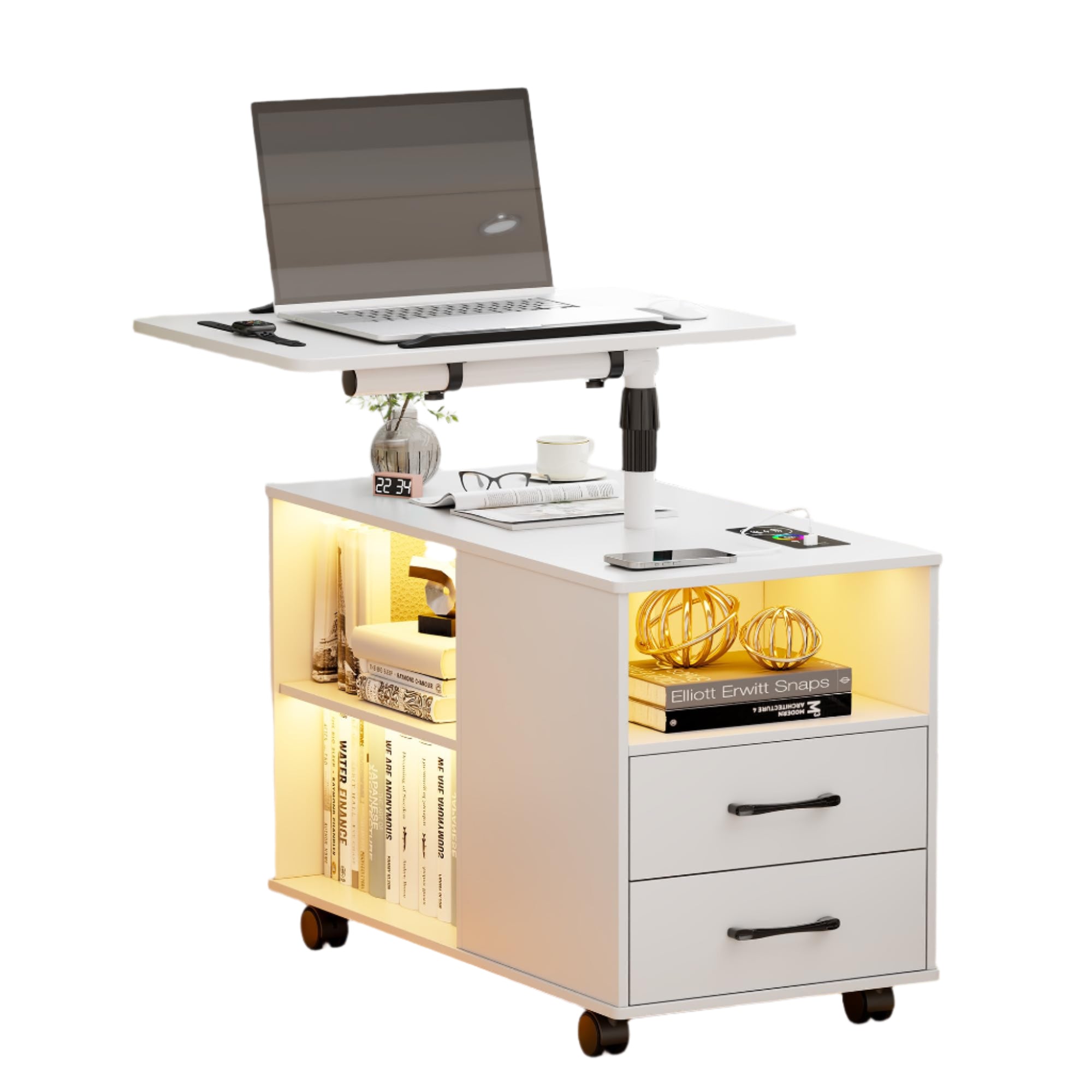 Nightstand with Wireless Charging Station