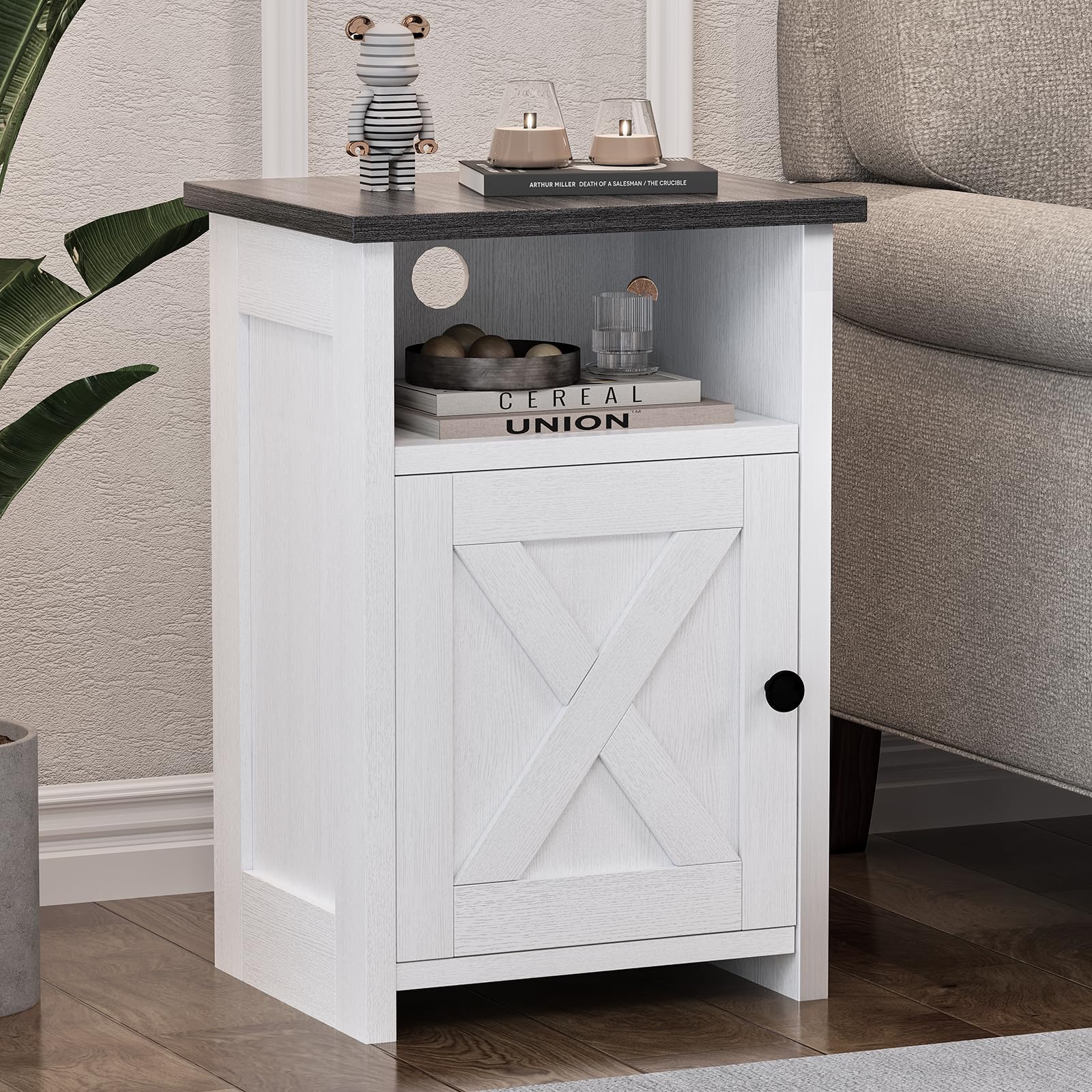 Farmhouse End Table Set of 2, Nightstands