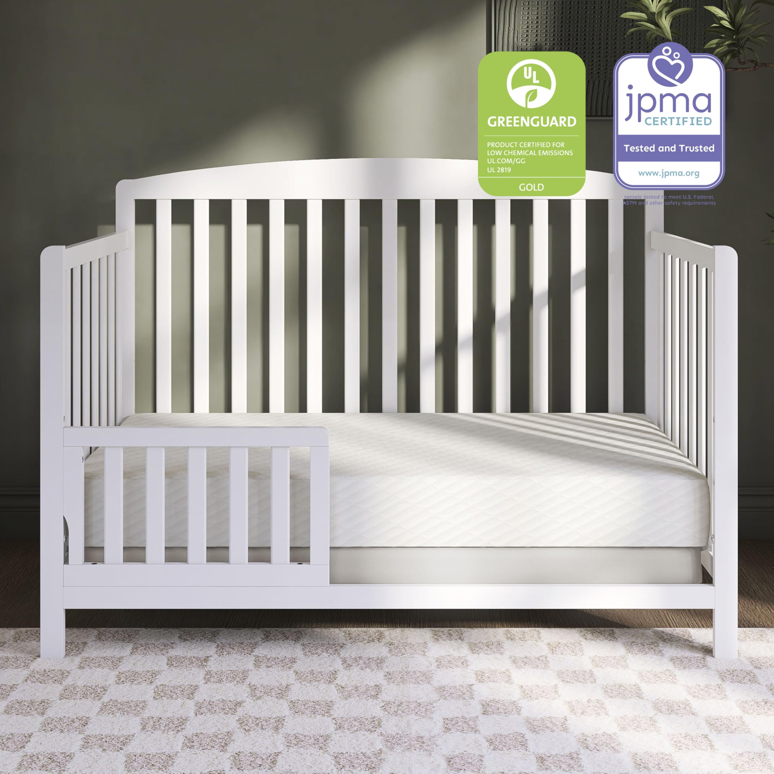 Baby Swan 5” Foam Crib & Toddler Bed Mattress in White I Mattress in Box I Greenguard