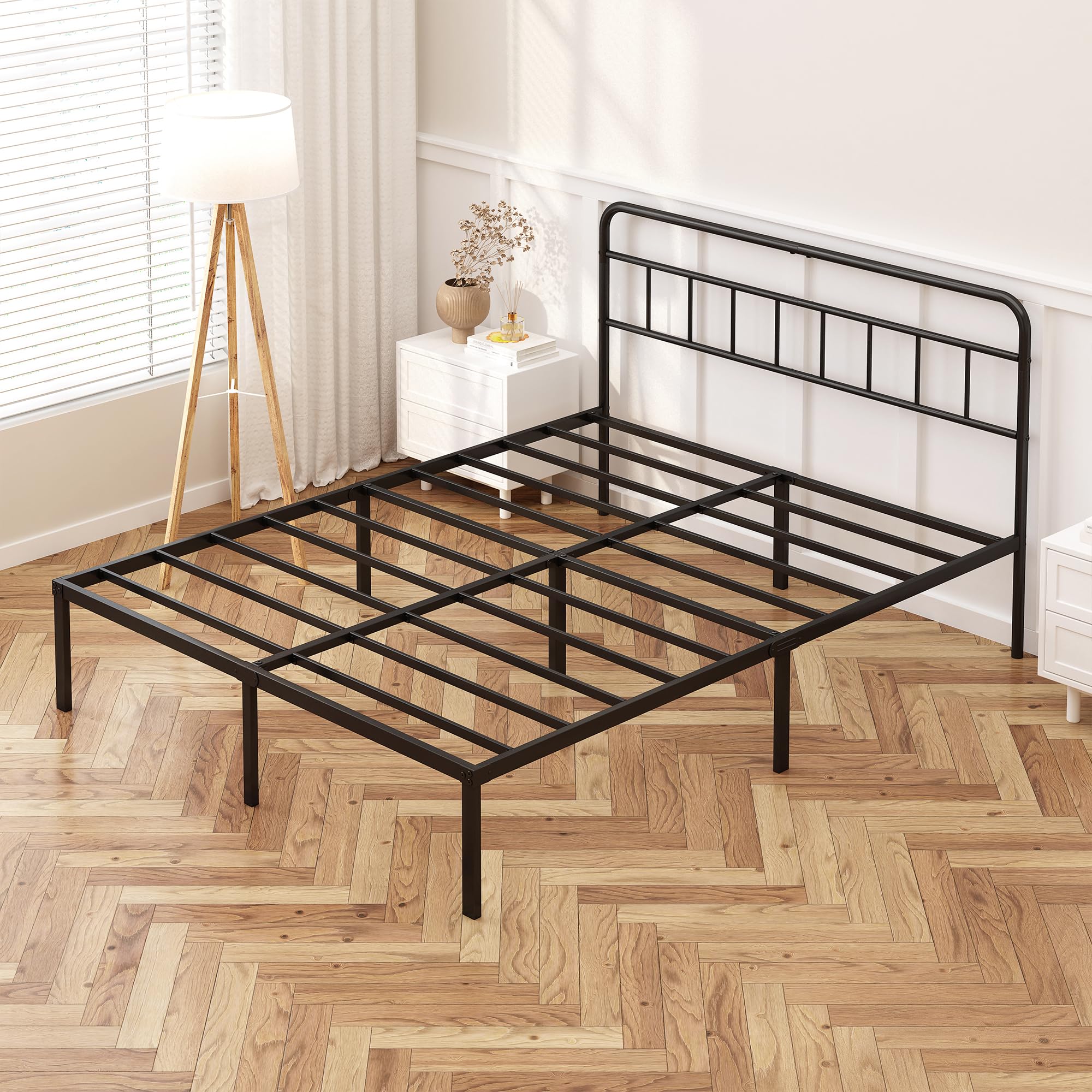 12 inches Full Size Bed Frame with Minimalist headboard