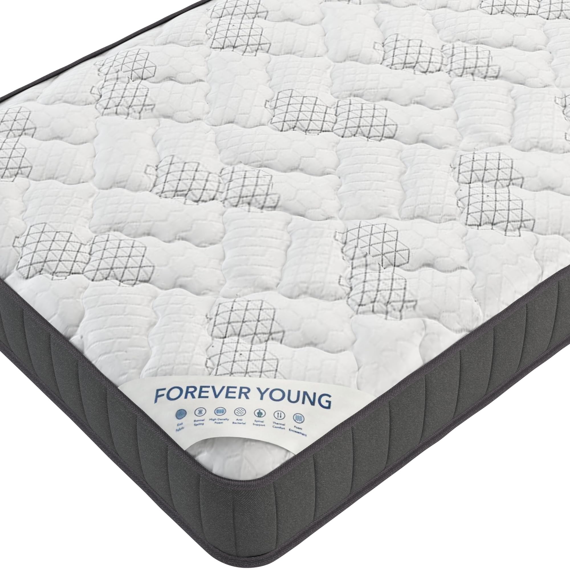 9" Hybrid Twin Mattress - Rock Hard Feel - Made in USA - Individually Pocketed