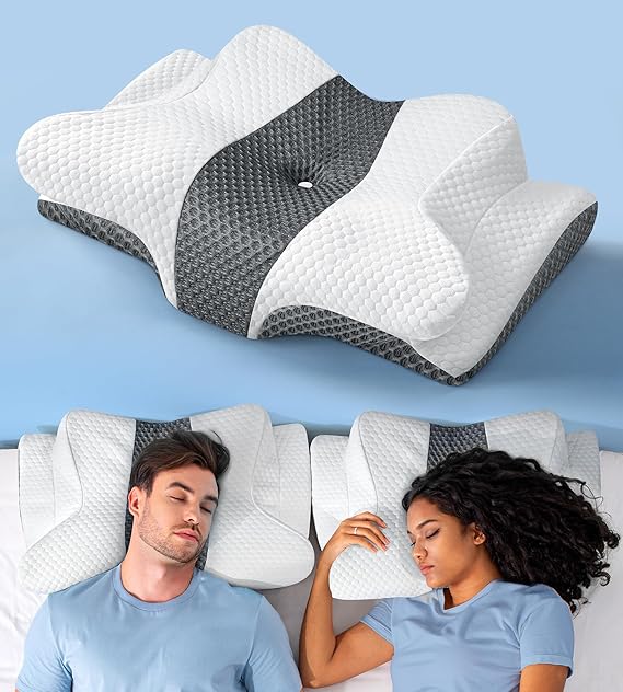 Doctor Approved Cervical Neck Pillow for Sleeping, Ergonomic Contour Side Sleeper