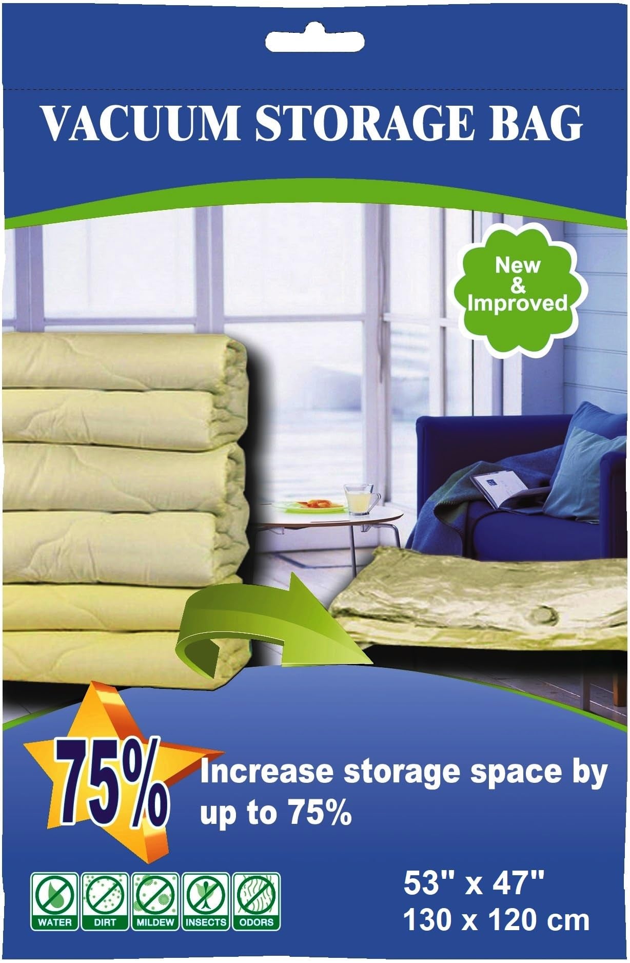 50 Pack Industrial Grade Extra Jumbo Double Seal Waterproof Vacuum Storage