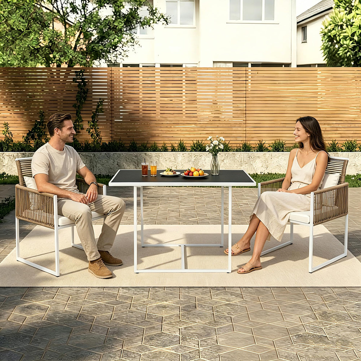 3-Piece Wicker Patio Bistro Dining Set