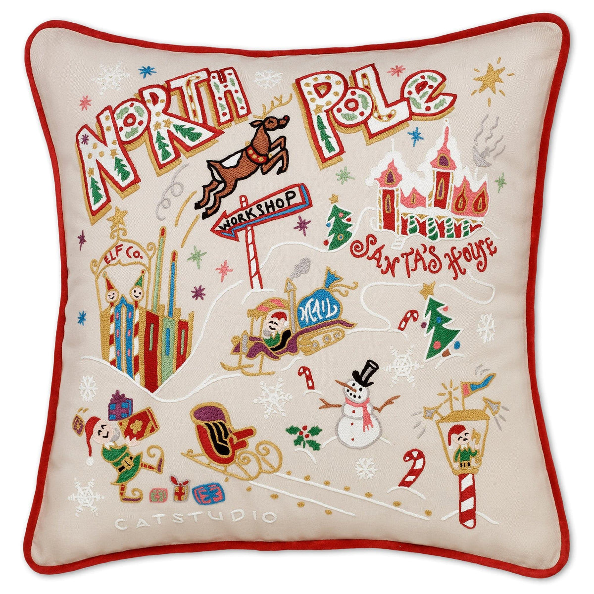 Hand Embroidered Decorative Throw Pillow – 20x20