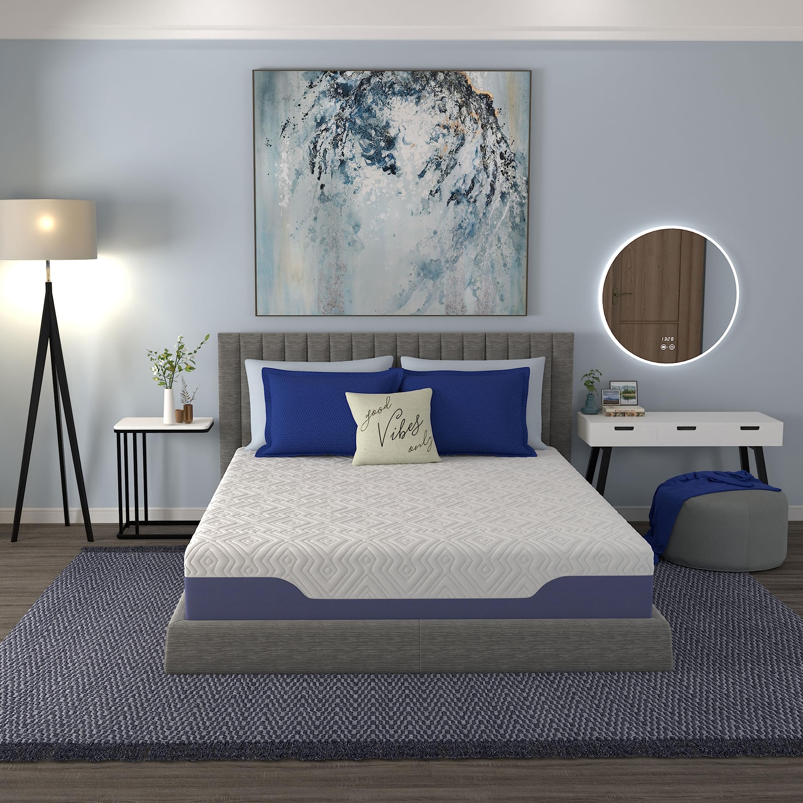 Cooling Hybrid Mattress, Innerspring and Gel Memory Foam Mattress, Fiberglass