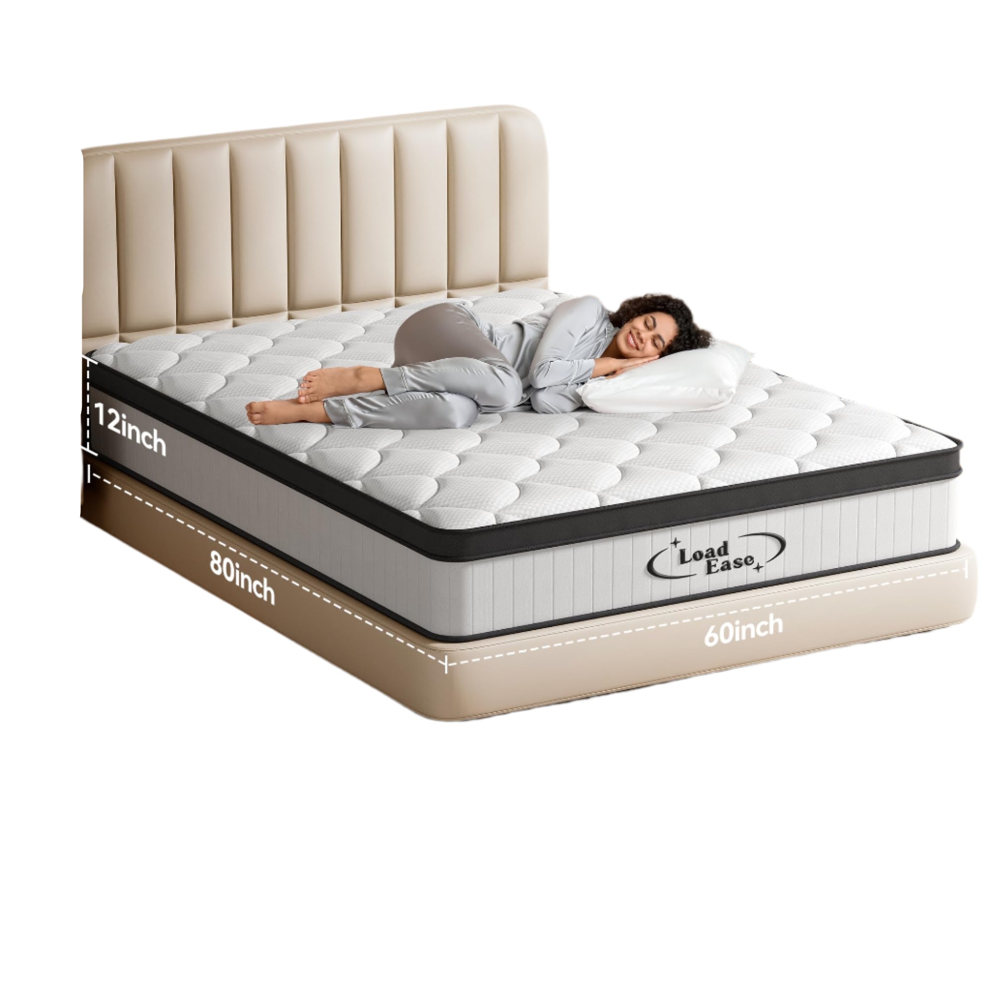Mattress Queen Size, 12 Inch Queen Hybrid Mattress in a Box