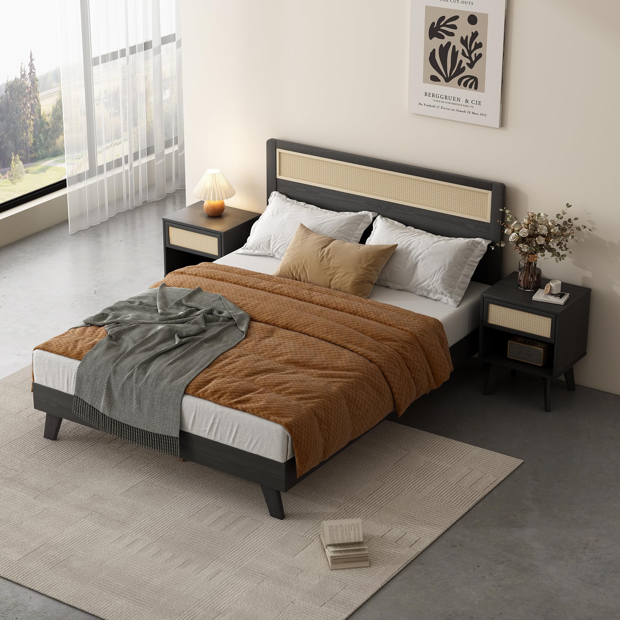 Solid Wood Platform Bed Frame, Wooden Full Size Bed Frame