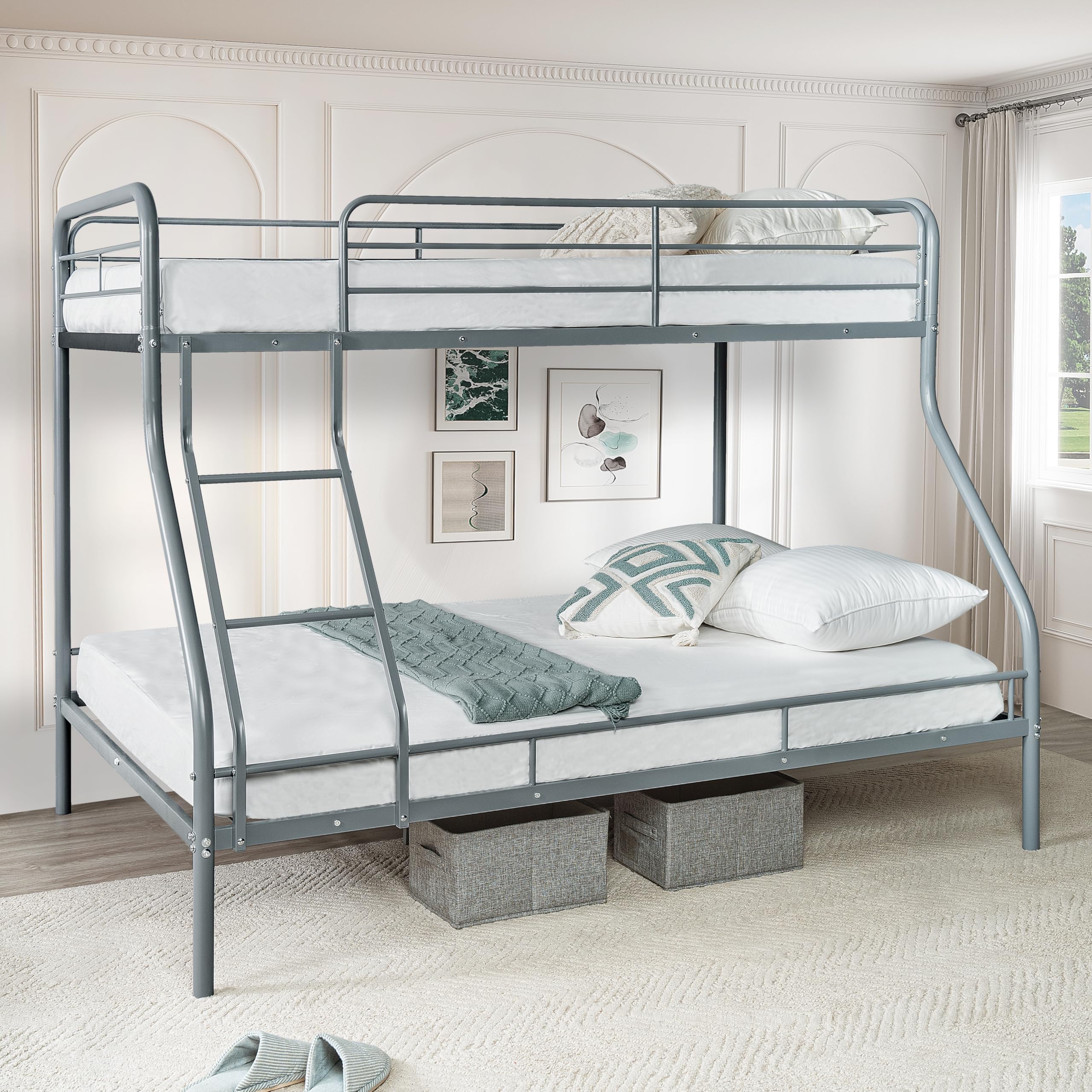 Hollywood Bunk Beds Twin Over Full Size Heavy Duty Metal Bunk Bed