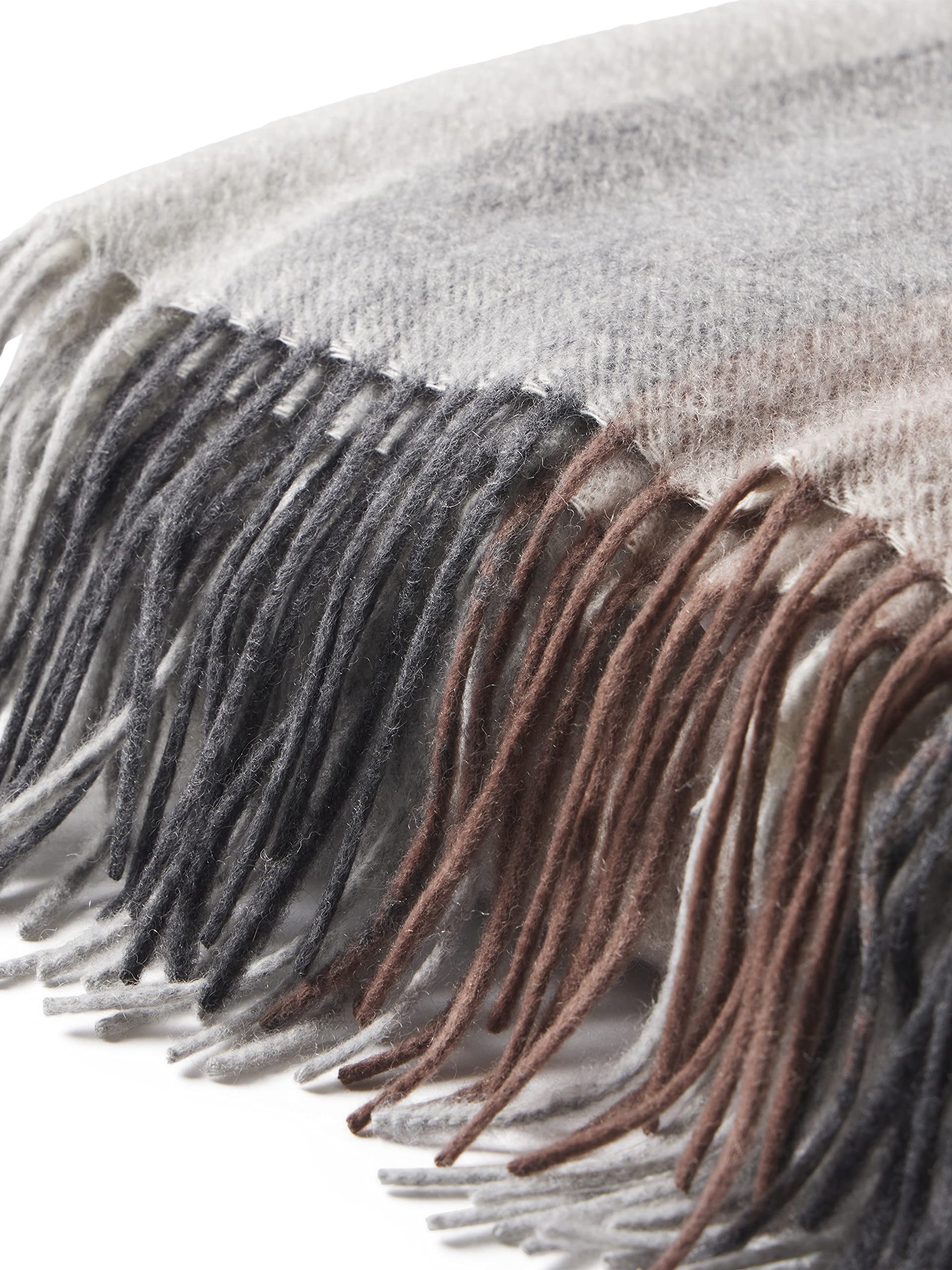 Cashmere Multicolored Striped Home Throw Blanket with Decorative