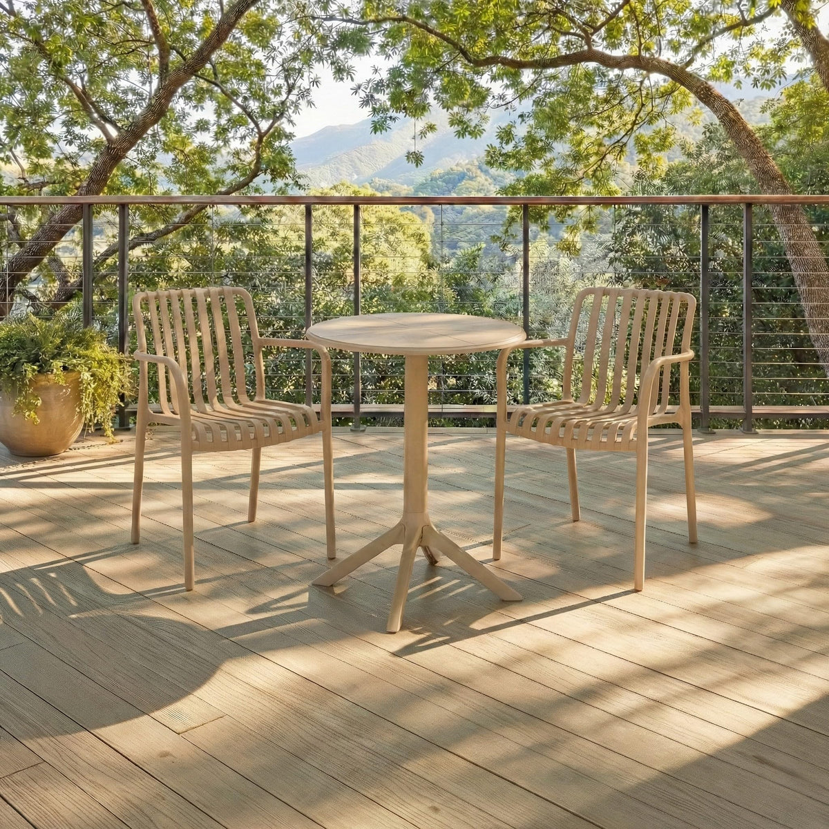 Stacking Outdoor Dining Armchair Set of 2
