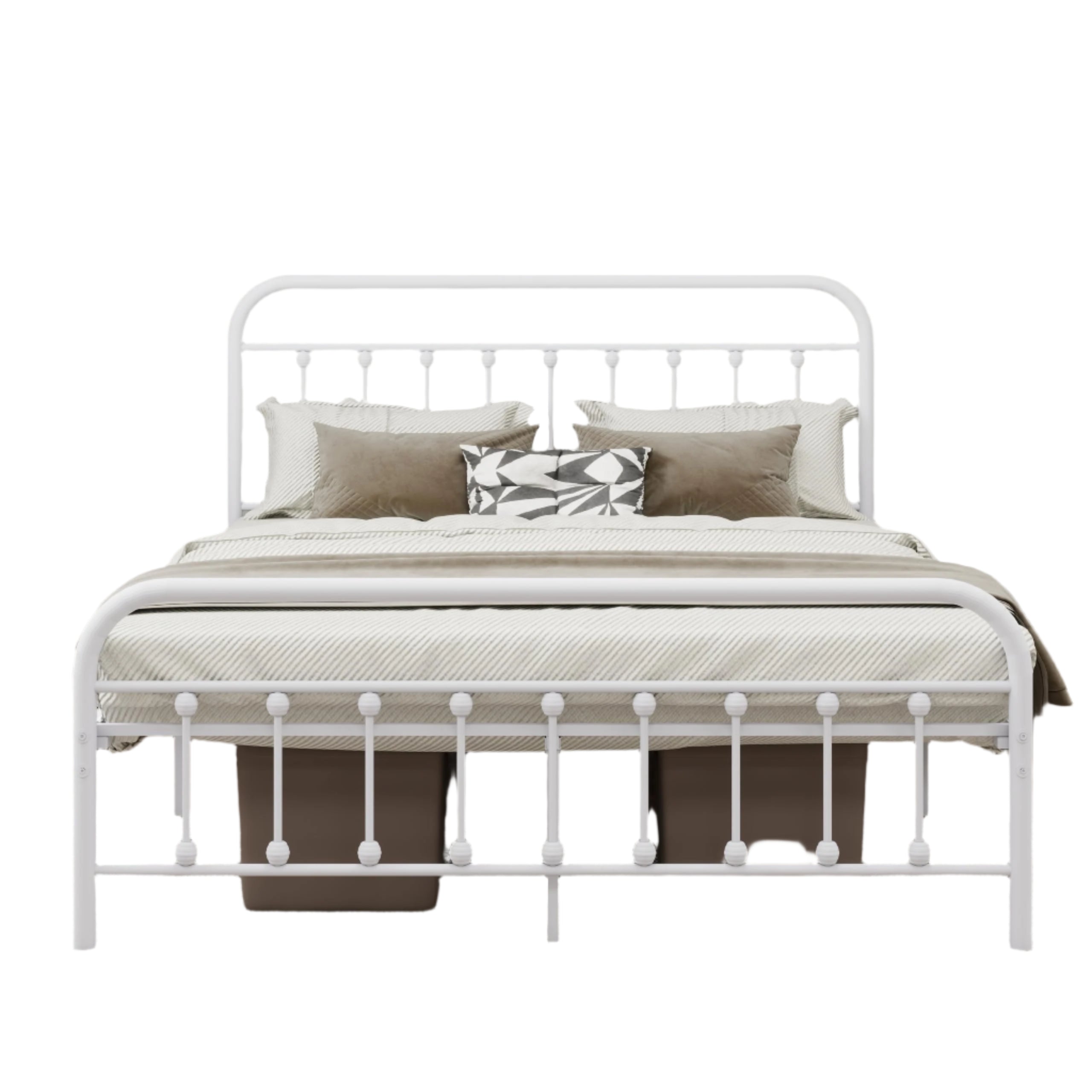 Queen Size Bed Frame with Headboard Footboard Steel Slats Support