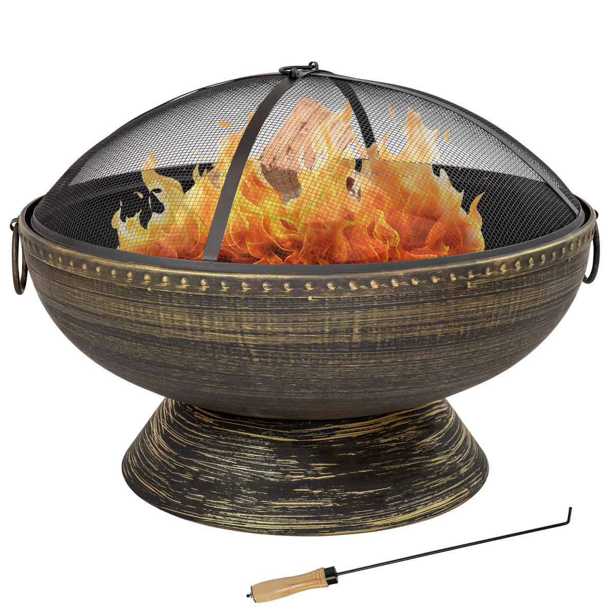 30-Inch Round Cauldron Outdoor Wood Fire Pit