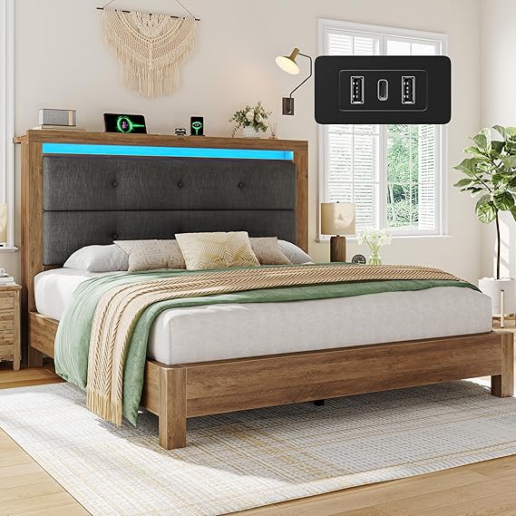 Queen Bed Frame, Queen Size Bed Frame Solid Wooden Platform