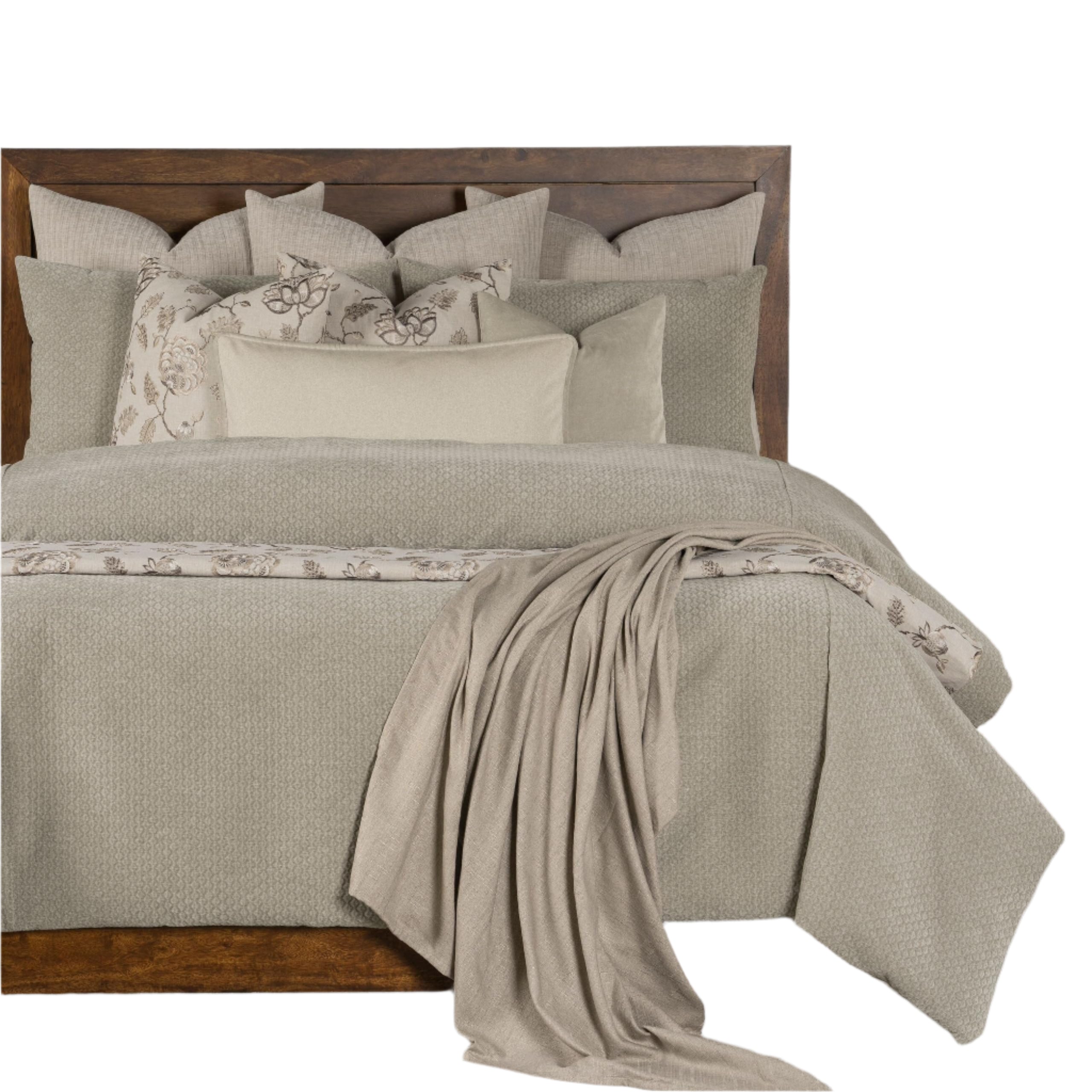 Dragon Matelassé Duvet Cover and Insert Set Slate Queen 6 Piece