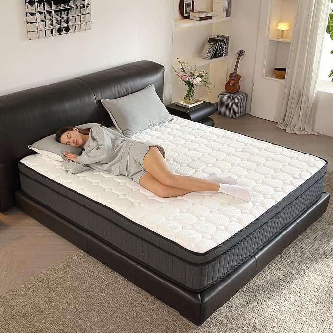 Queen Mattress in a Box, 10 Inch Hybrid Individually Wrapped Pocket Coils