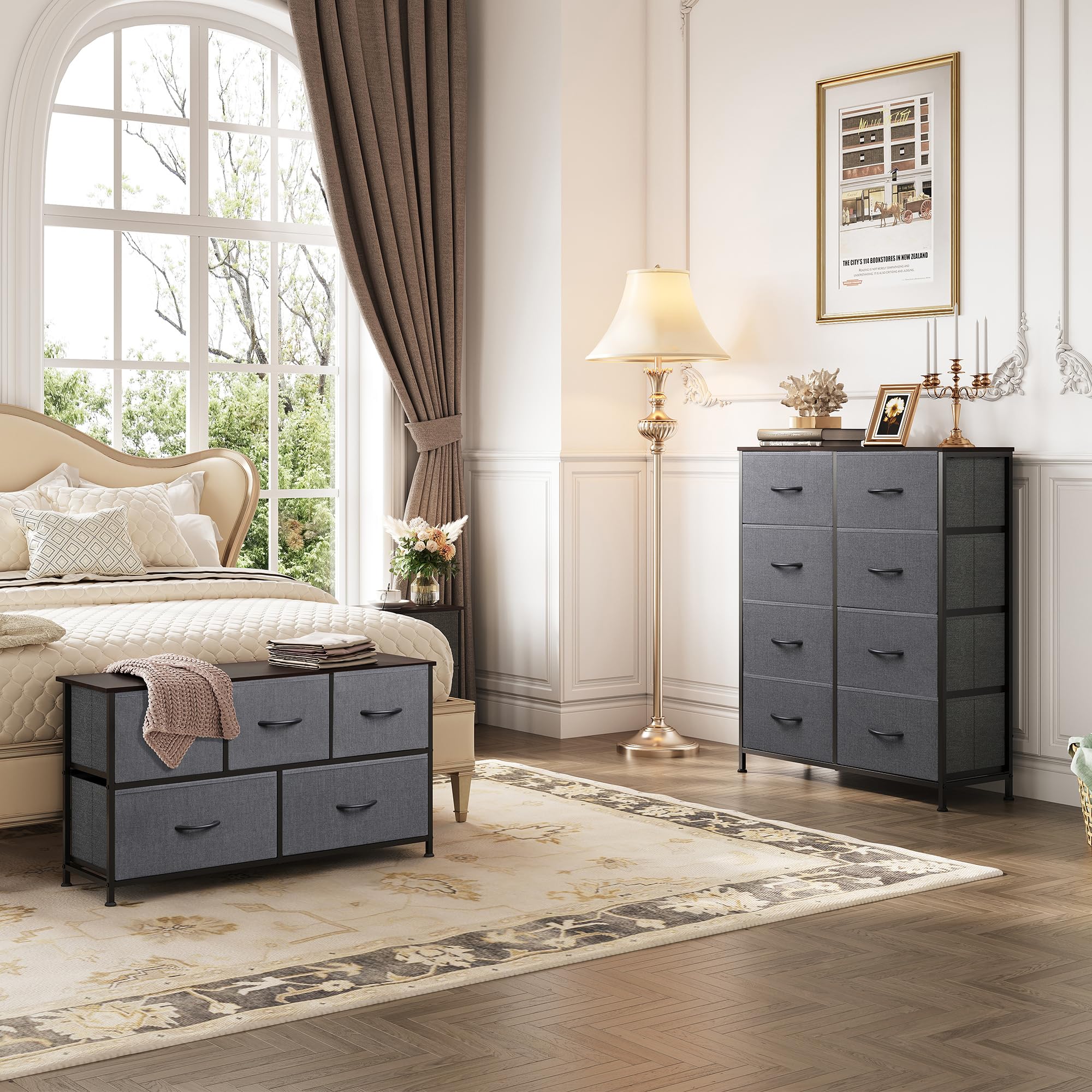 5 Drawer Dresser and 8 Drawer Dresser Set, Storage Tower, Organizer Unit for Bedroom