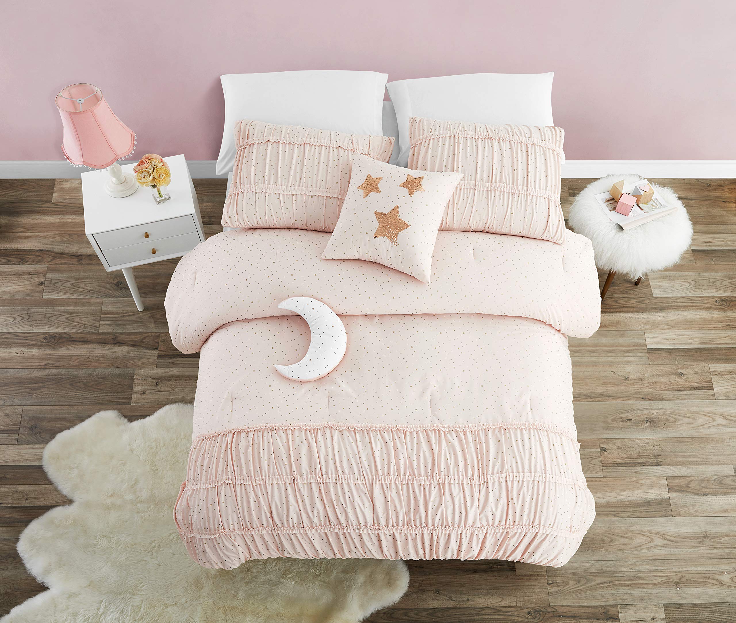 Mytex Celestial Princess Pretty 5-Piece Comforter set with gold metallic foil