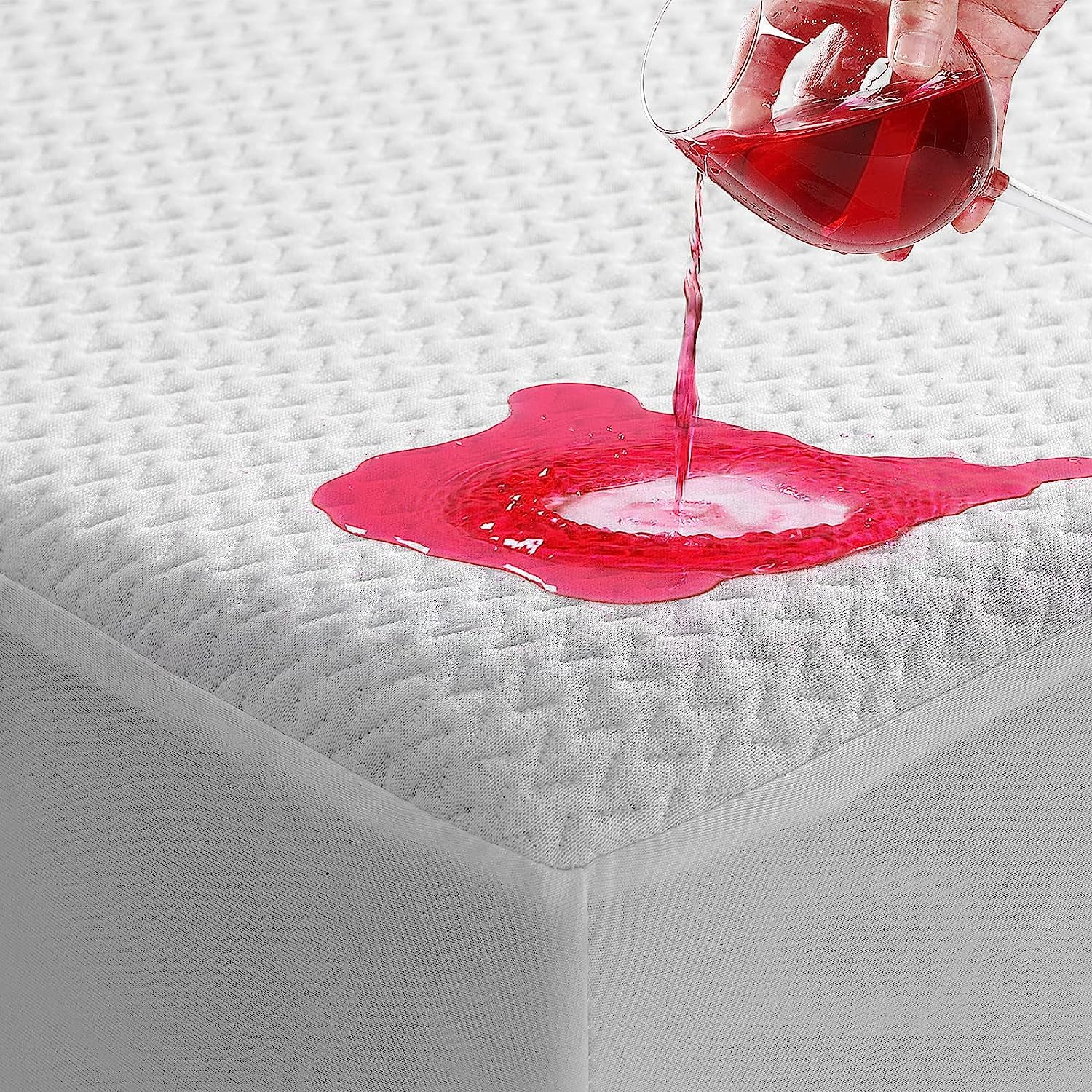 King Size Waterproof Mattress Protector, 3D Air Fabric Cooling King Bed Mattress Protector