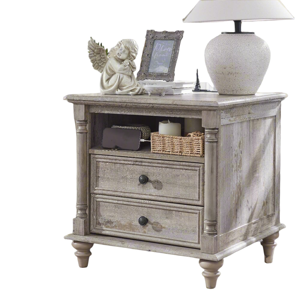 24'' Farmhouse End Table w/4 Solid Wood Fee