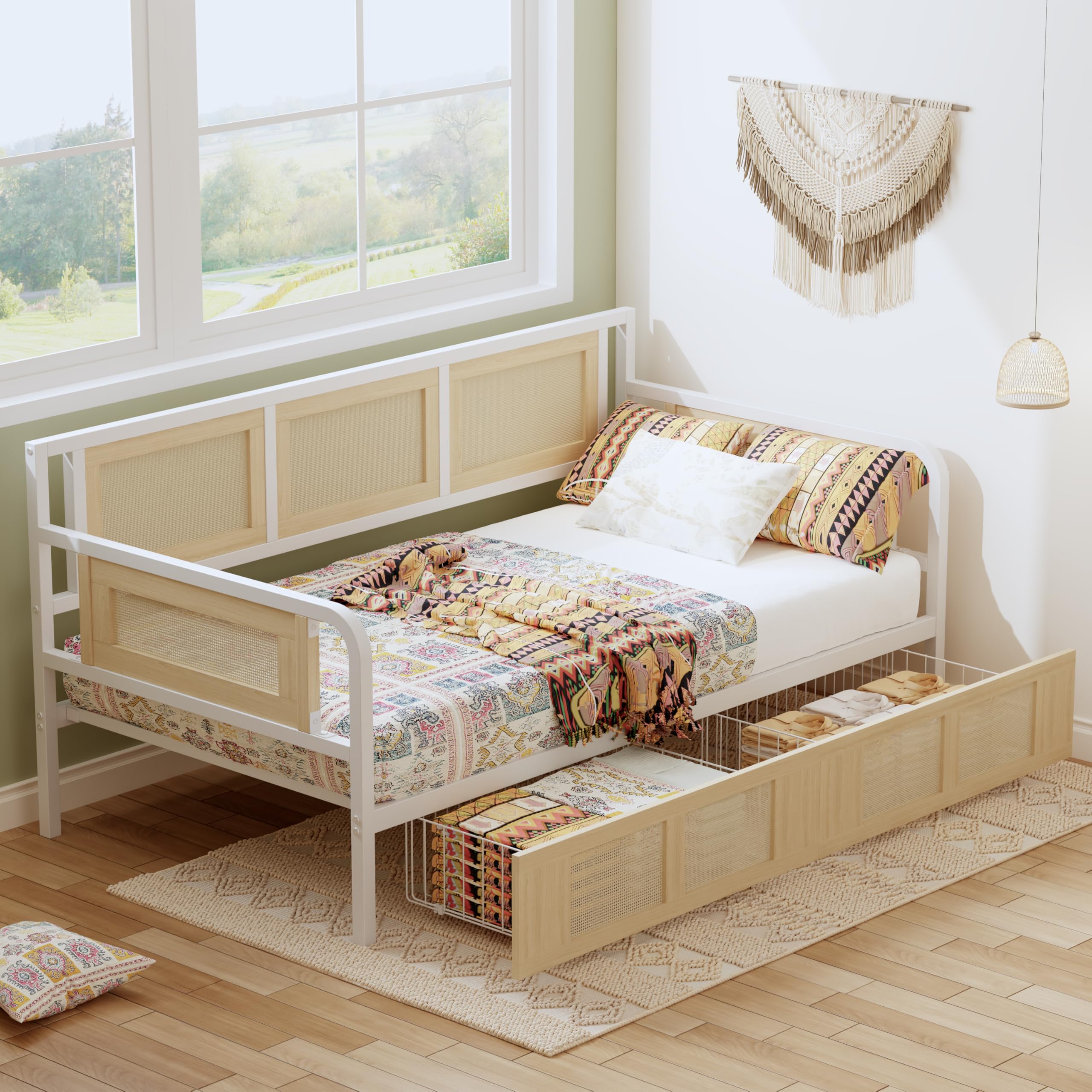 Daybed, Day Bed Frame with Storage Drawers
