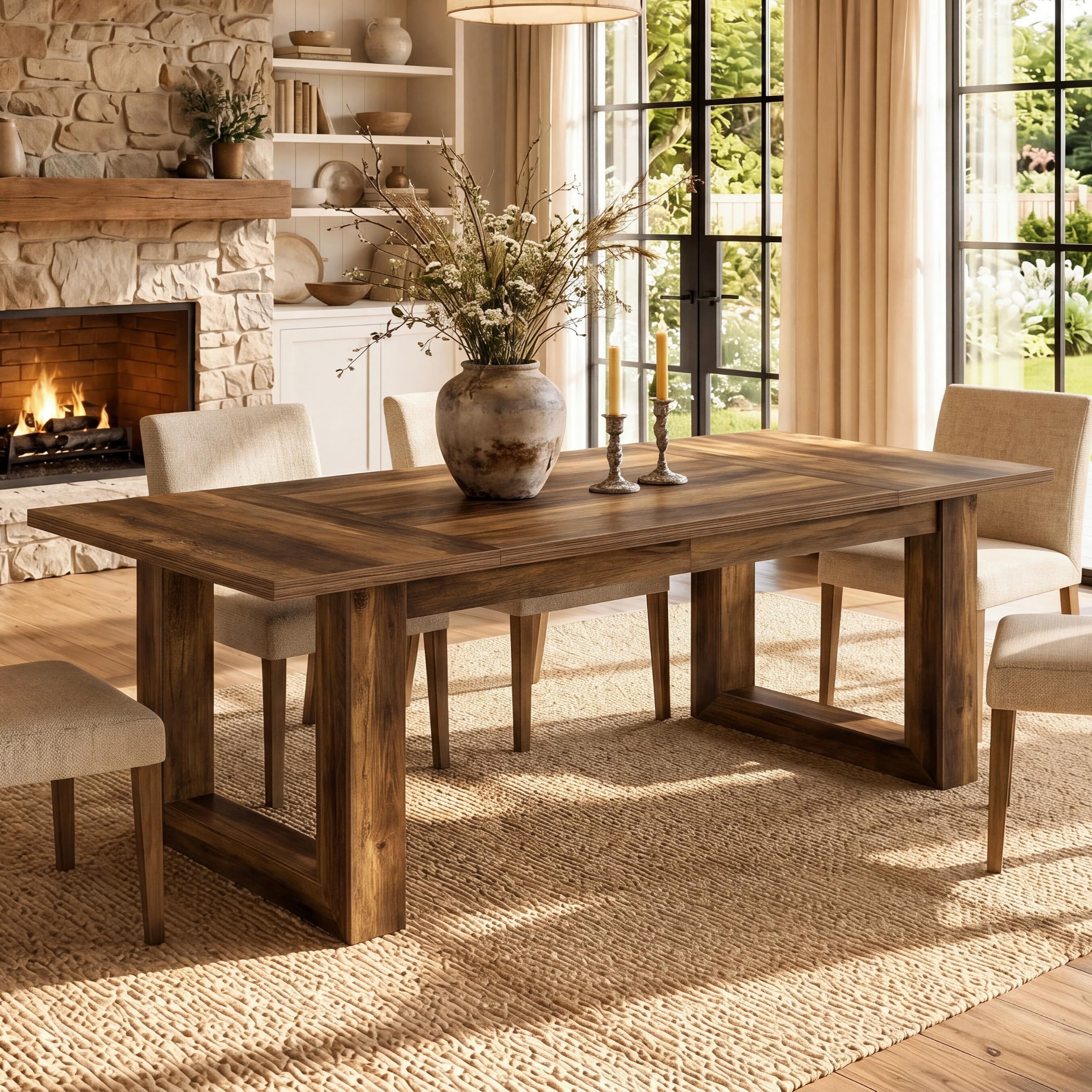 Farmhouse Rectangular Dining Table – Seats 6 to 8