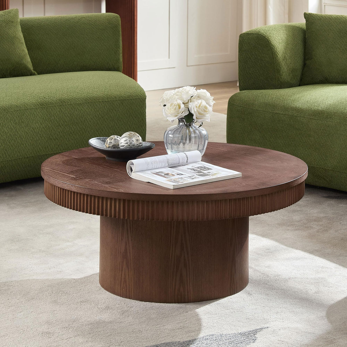 Round Ribbed Wave Coffee Table