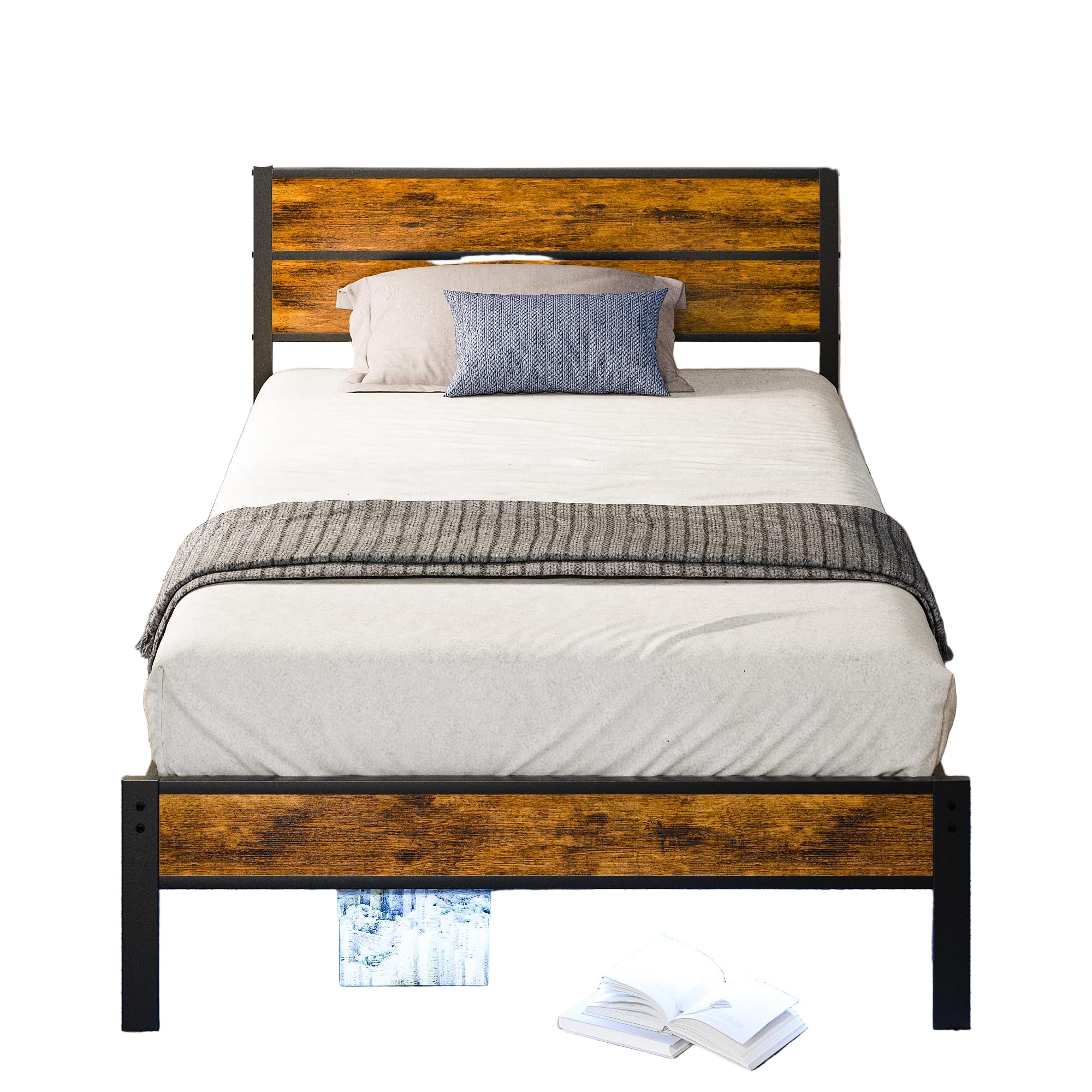 Frame with Storage Headboard and USB Charging Station