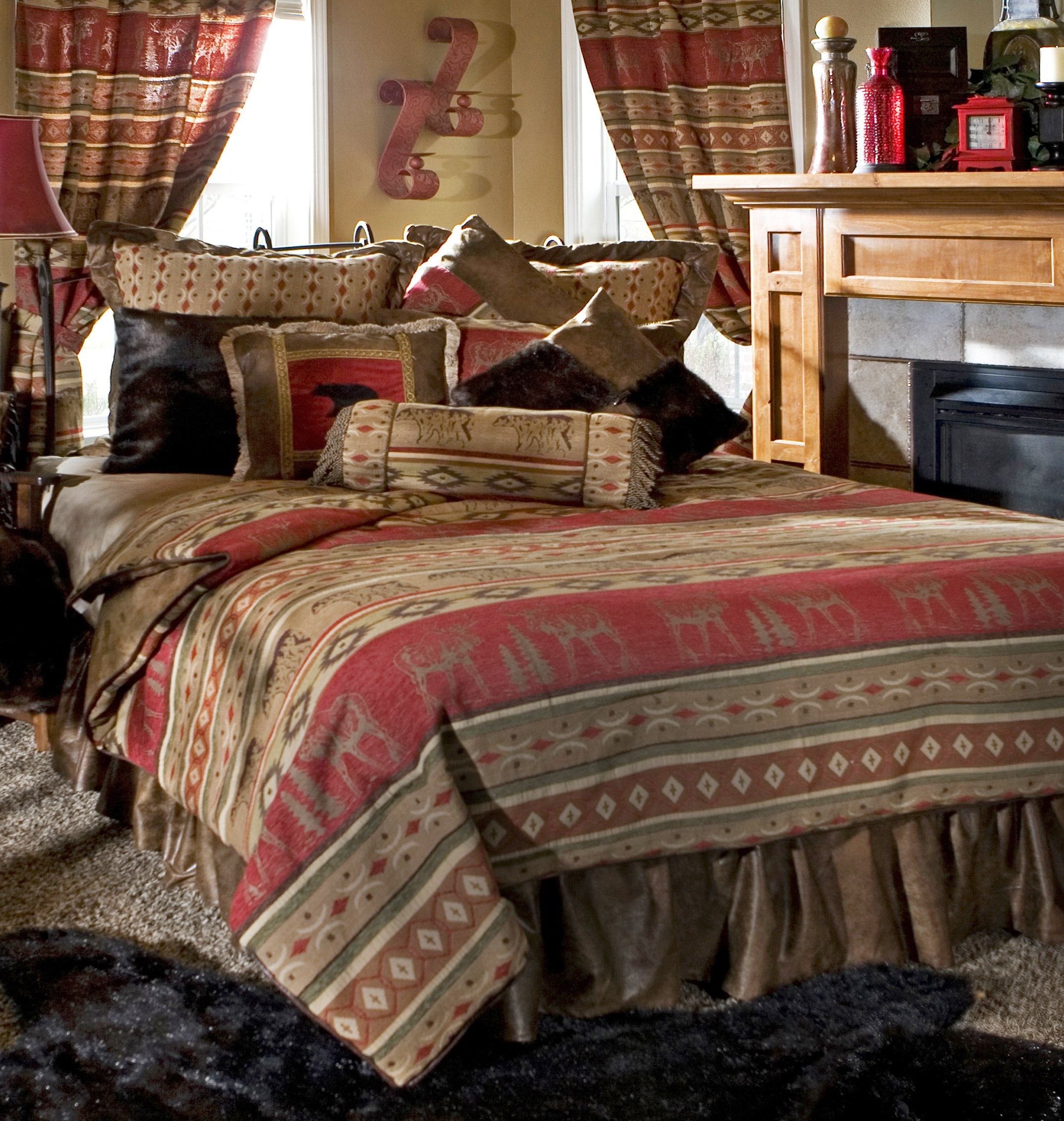 Woven Chenille 5-Piece Rustic Bedding Comforter Set, Adirondack, King