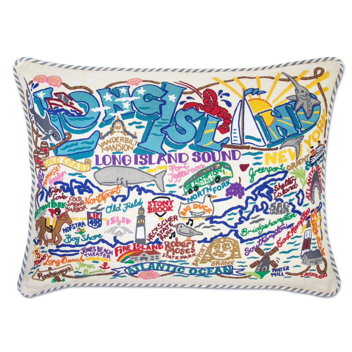 Hand Embroidered Heart Throw Pillow