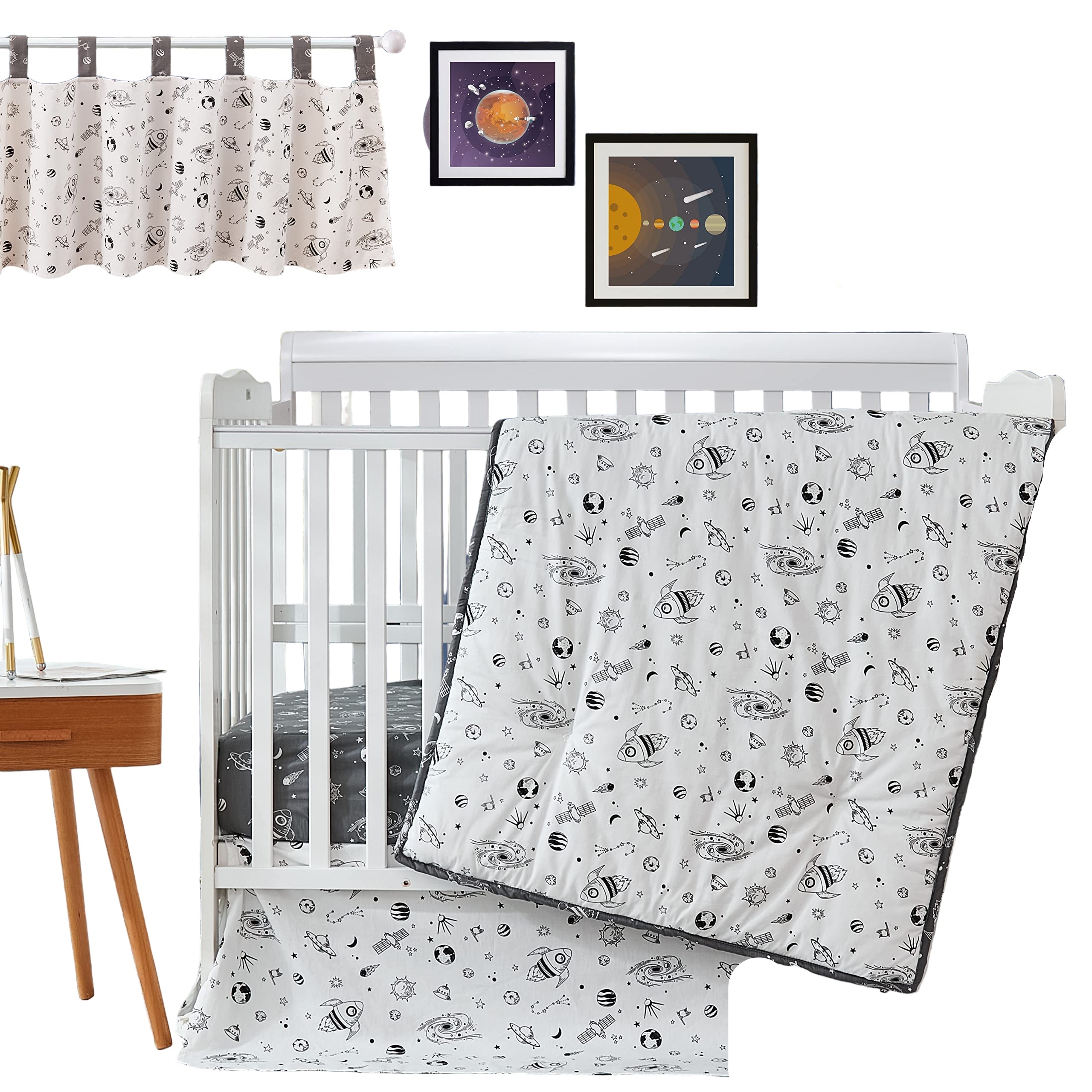 Milky Way Space Galaxy 3-Piece Baby Boy Girl Nursery Crib Bedding Set