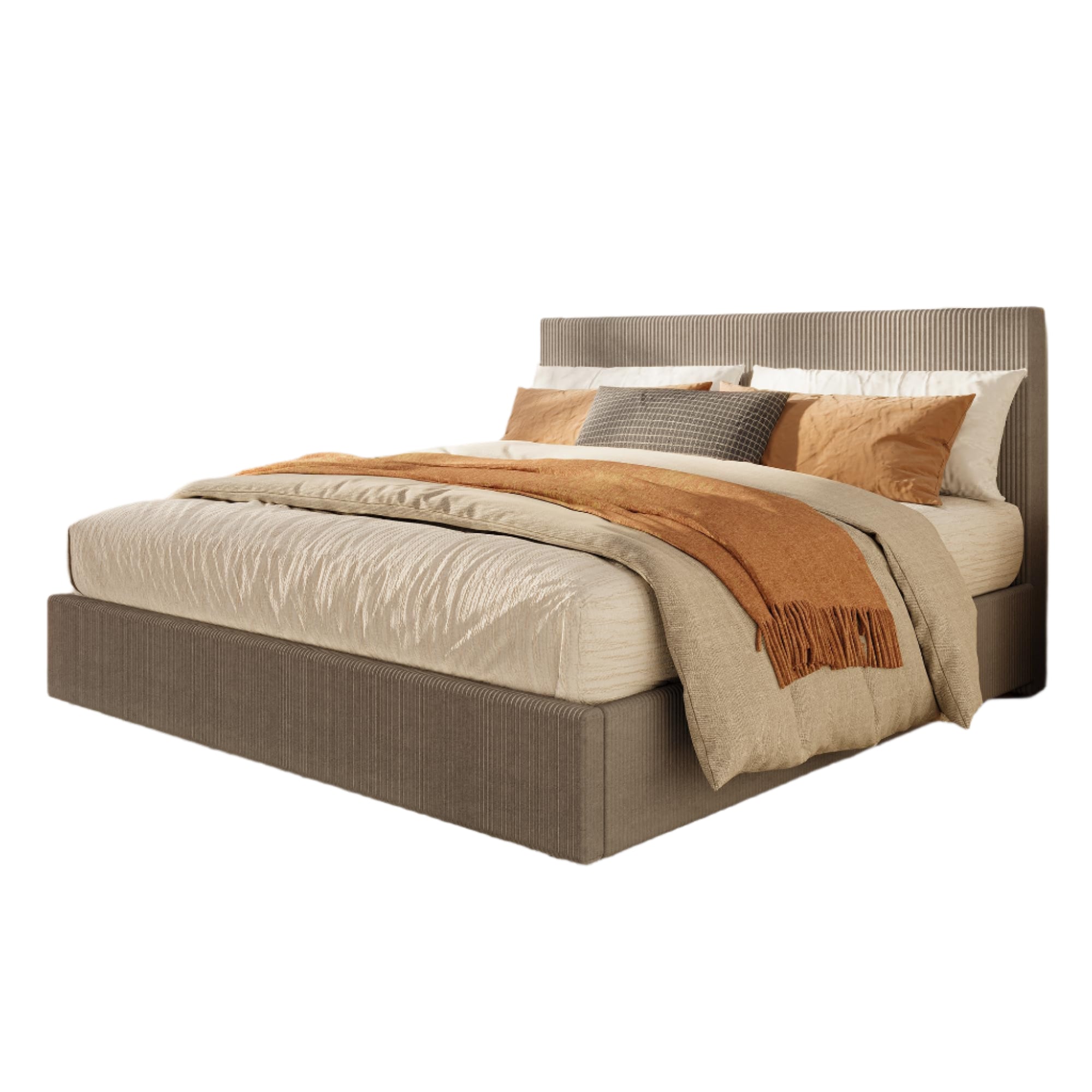 Bed Frame, Queen Size Platform Bed with 4 Storage Drawers