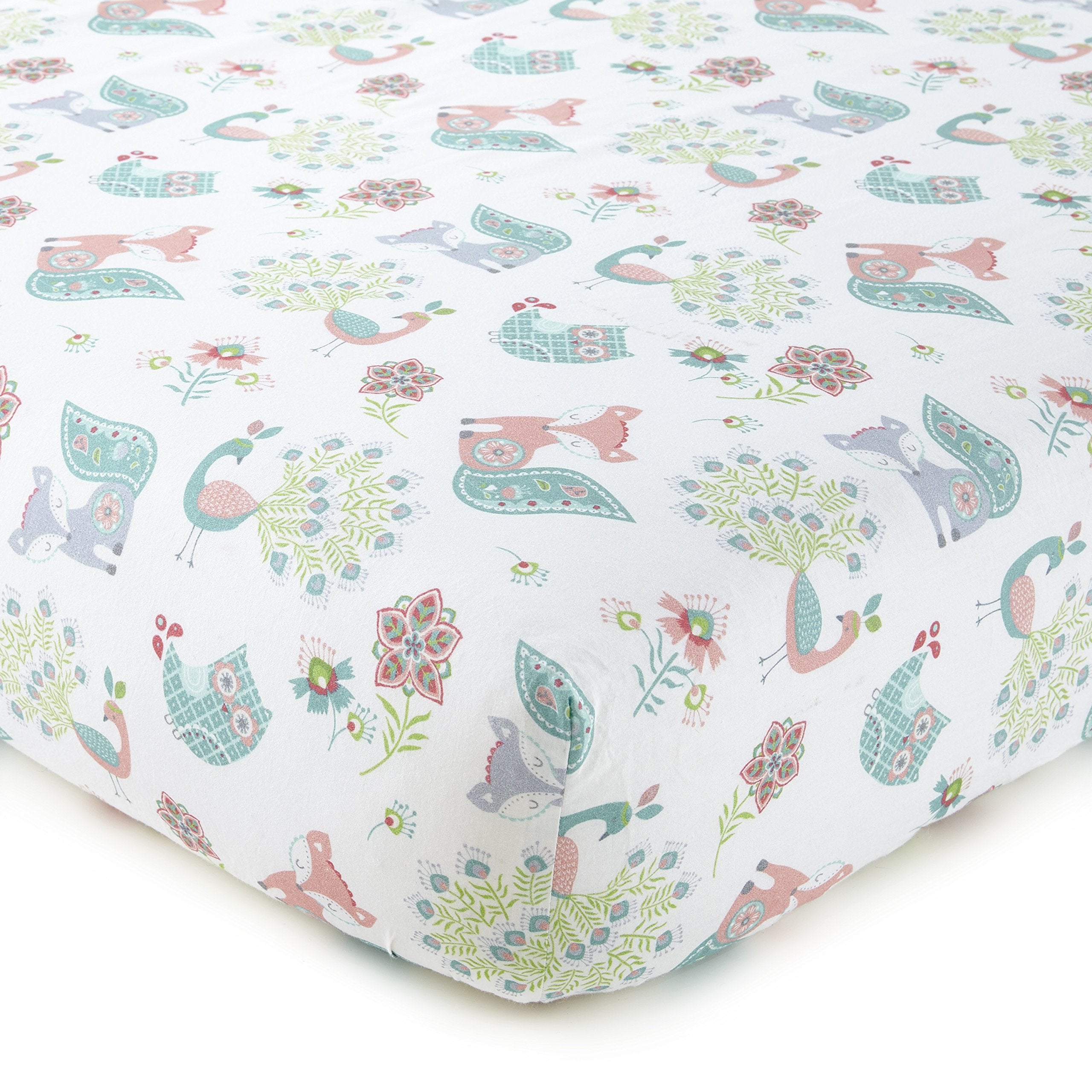 Fiona Toddler Bed Set - Pink, Aqua, White - Woodland Forest Theme