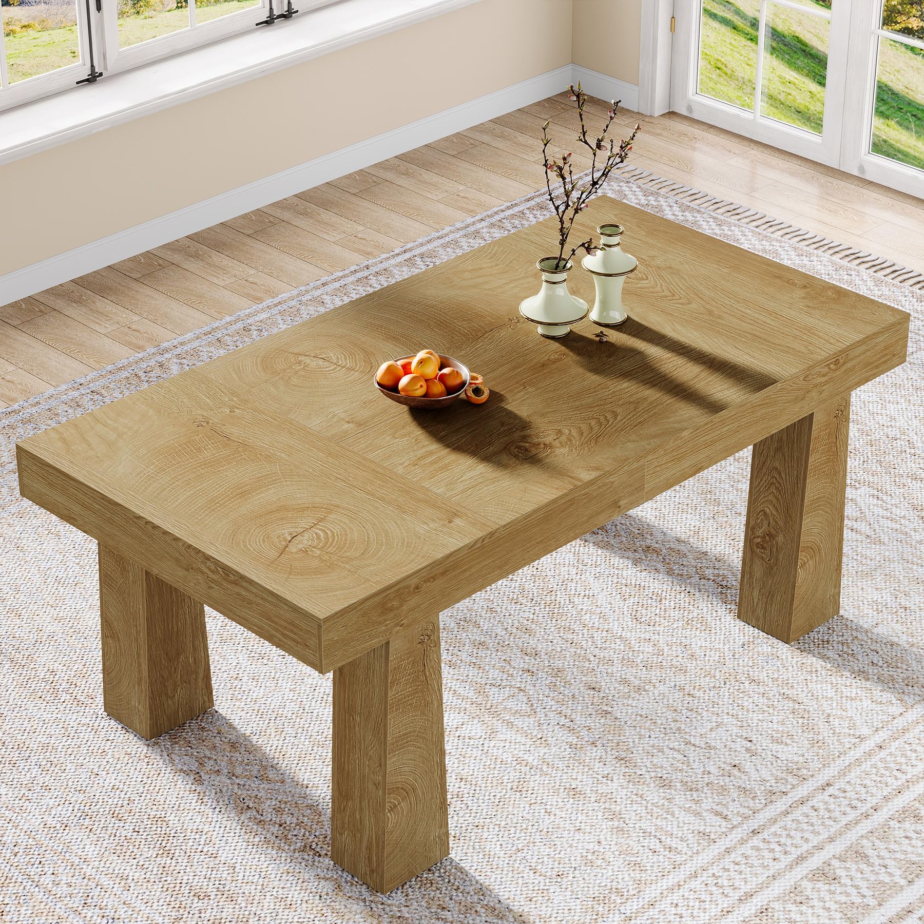 63" Rectangular Dining Table for 4–6 | Brown