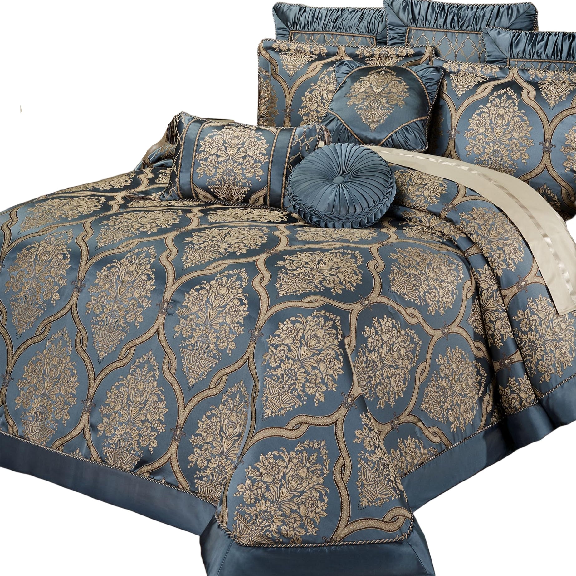 Luxurious Castleton Bedding | Sophisticated Jacquard Woven Damask Medallion