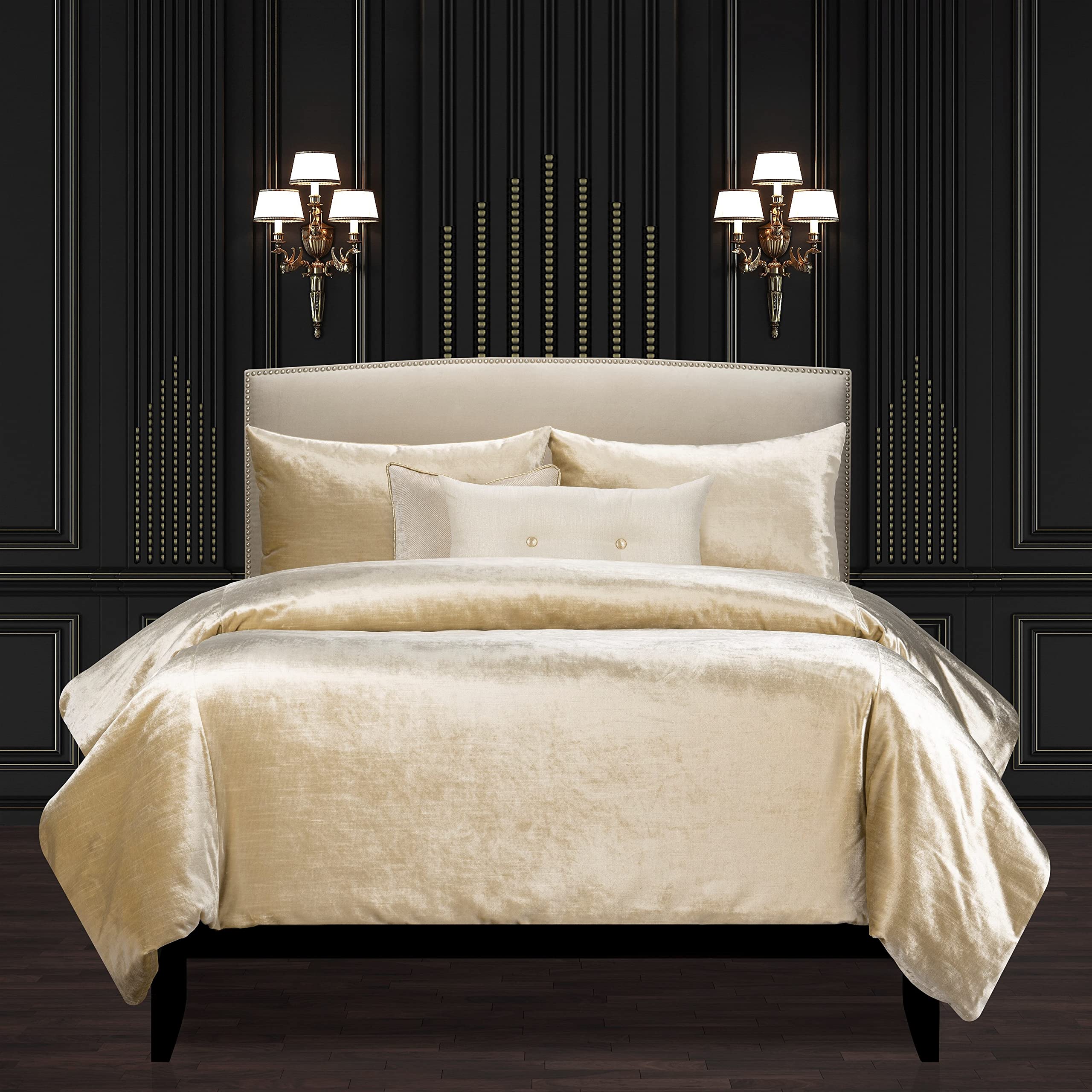 F Scott Fitzgerald Golden Hours Luxury Duvet Cover and Insert Set King 6 Piece