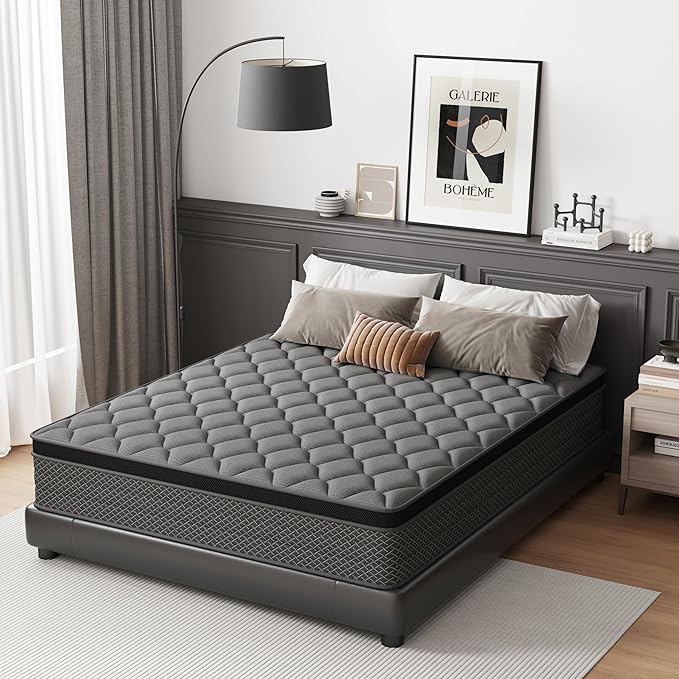 Queen Mattress, 12 Inch Hybrid Mattress in a Box, Memory Foam and Pocket Springs