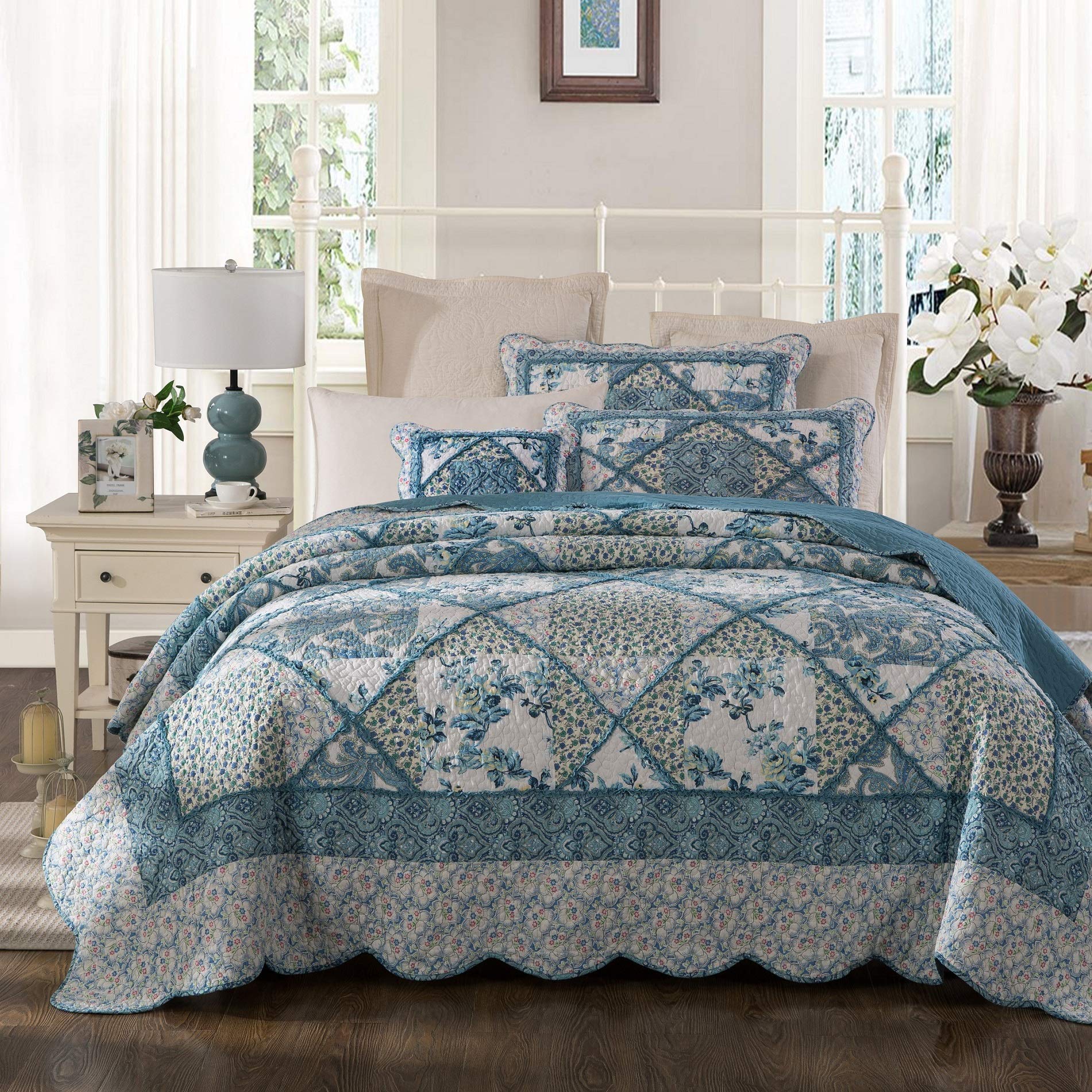 Cotton Patchwork Farmhouse Cottage Country Vintage Antique Ditsy Floral Paisley