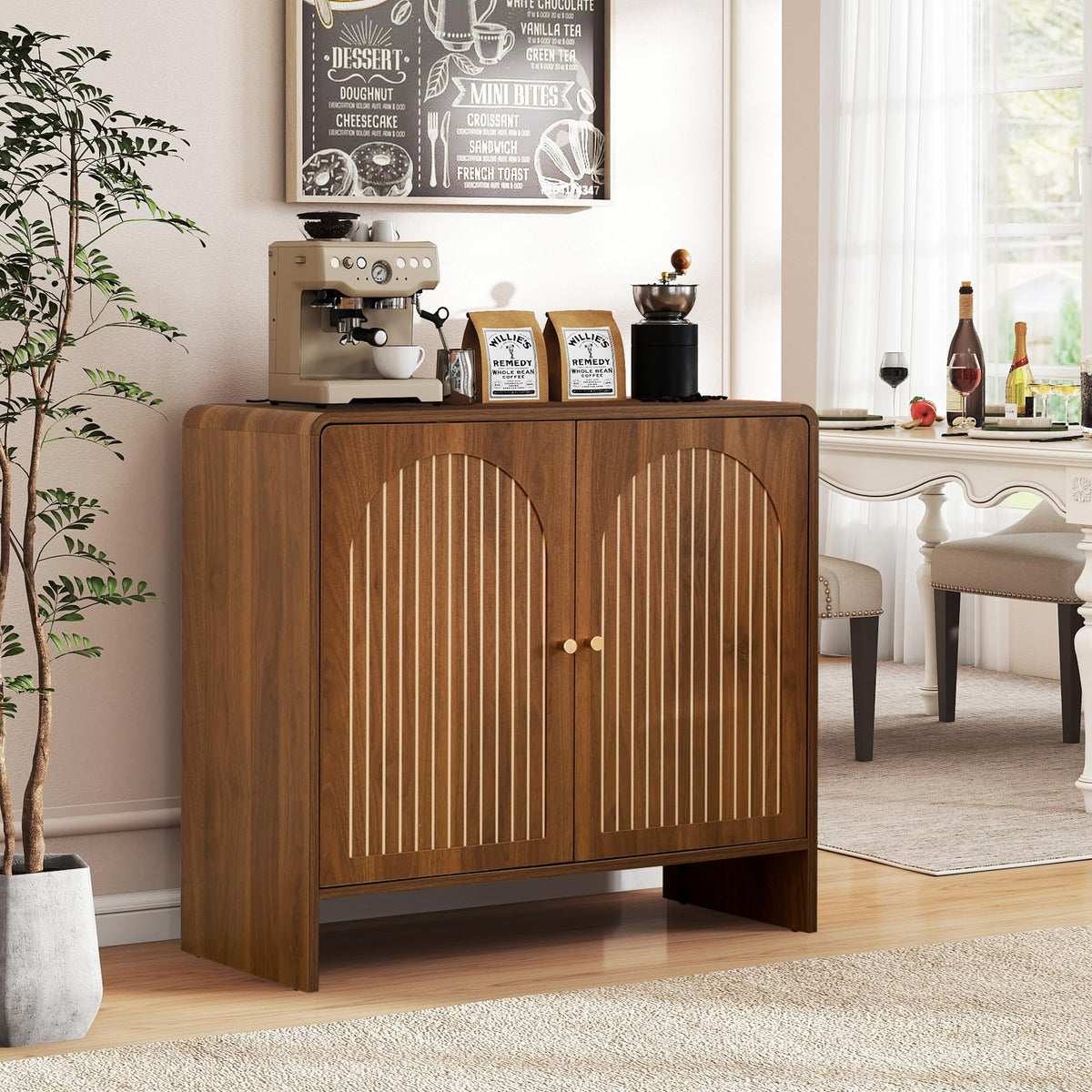 2-Door Buffet Cabinet with Adjustable Shelf
