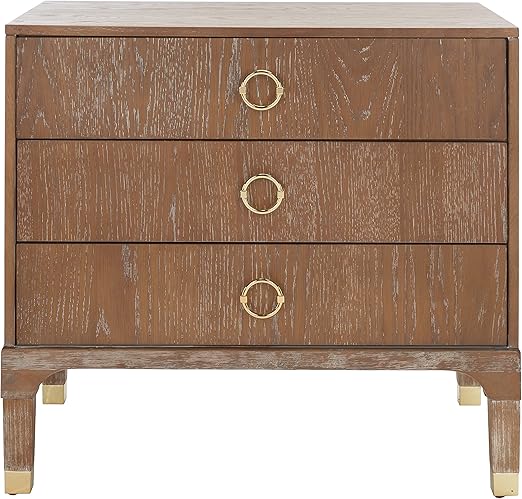 Home Collection Lorna 3 Drawer Contemporary Night Stand Nightstand, White