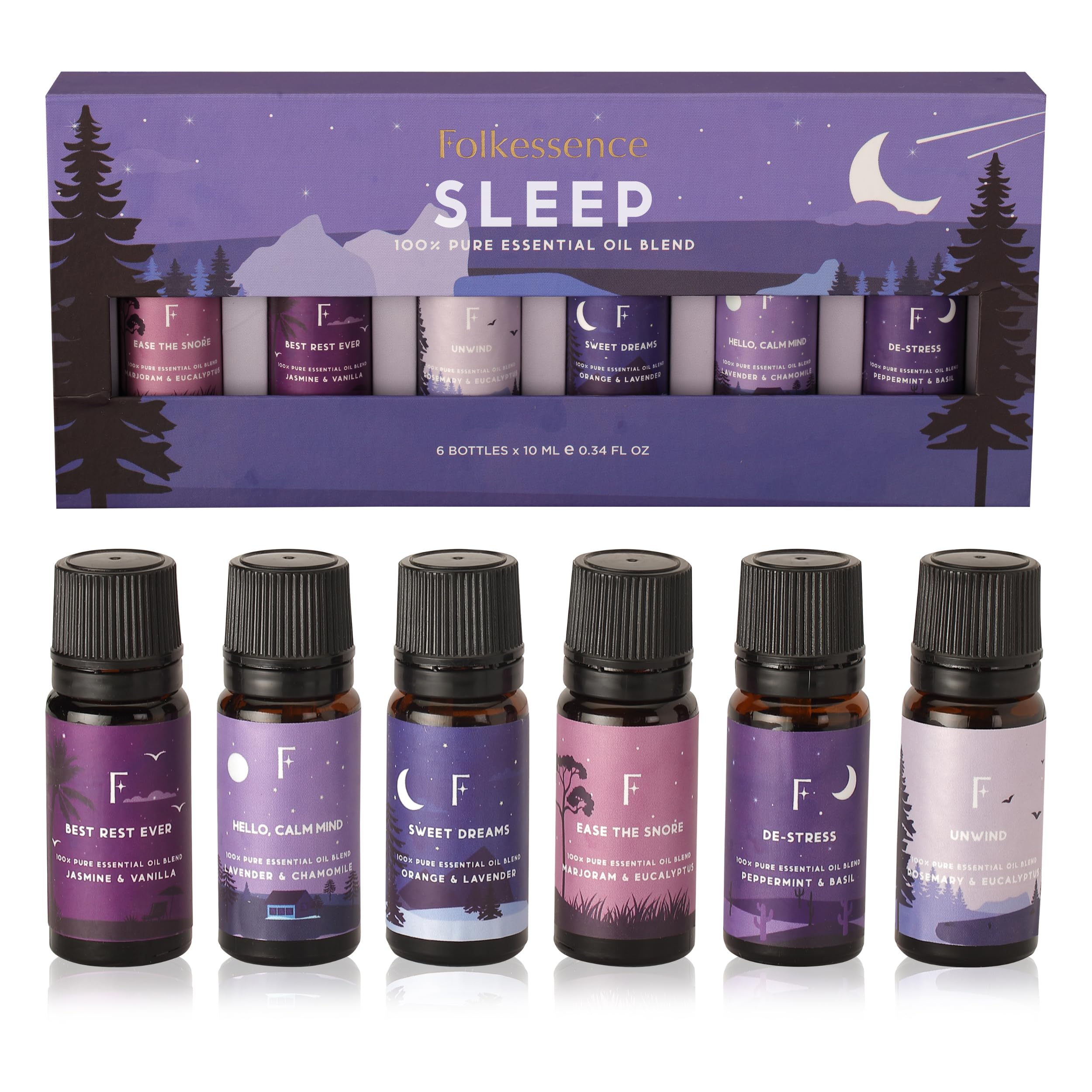 Essential Oils Set | Set of 6 Pure Essential Oils for Diffusers for Home | Essential