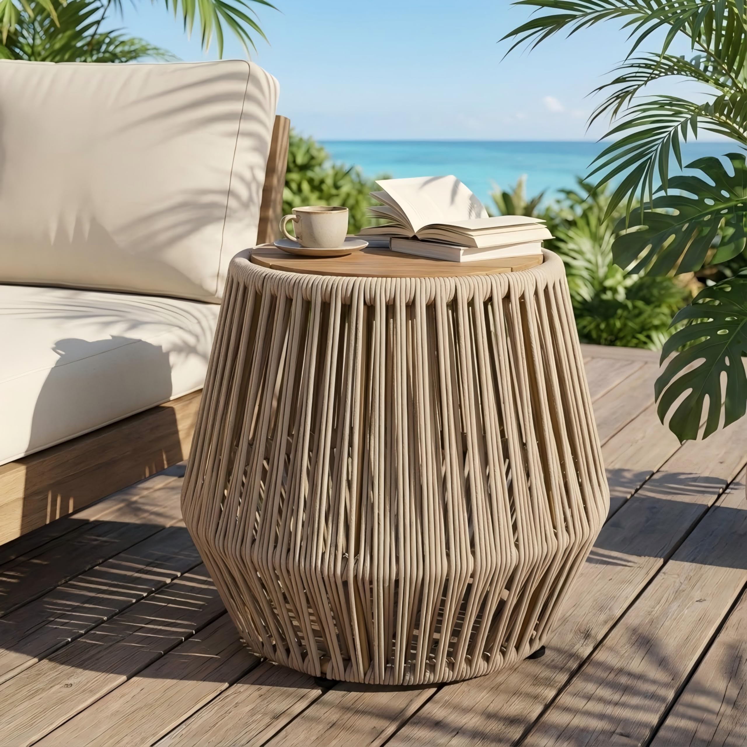 Bohemian Round Outdoor Side Table