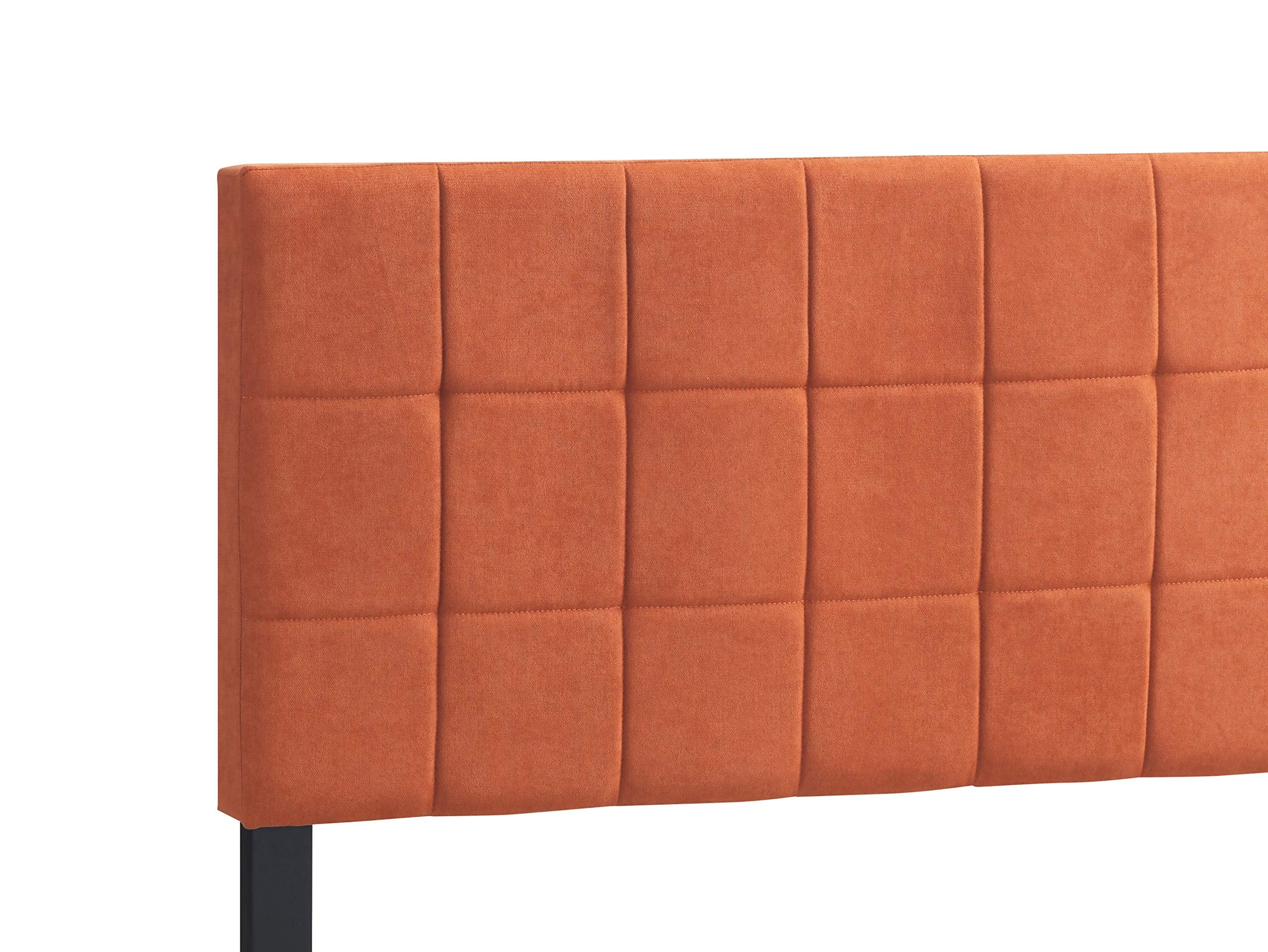 Upholstered Panel Bed Orange, Twin