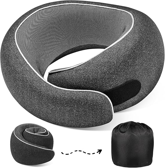 Travel Neck Pillows, 100% Memory Foam Filling, Travel Pillows for Airplane