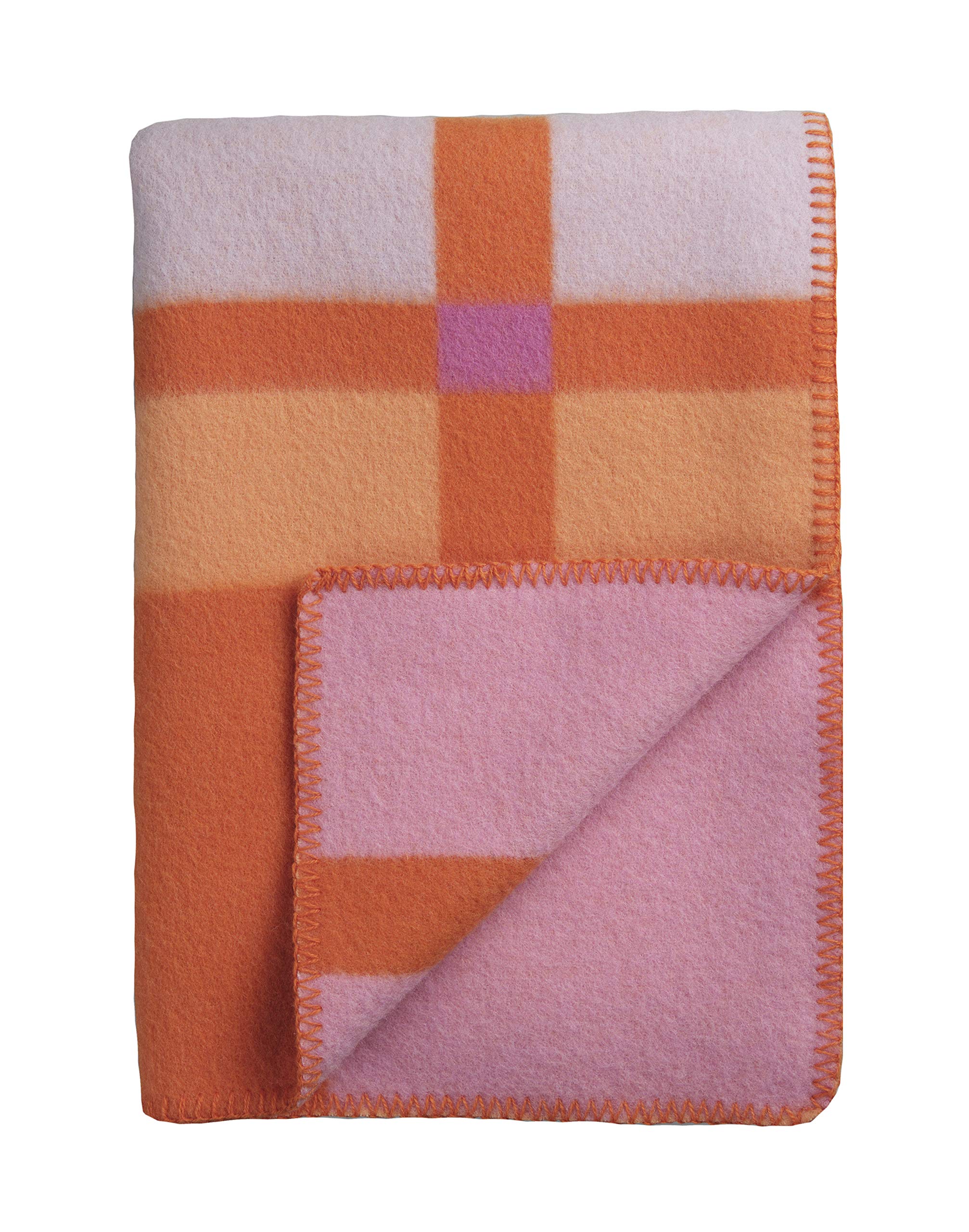 Tweed Designer 100% Norwegian Wool Throw in Many Patterns (City in Orange)