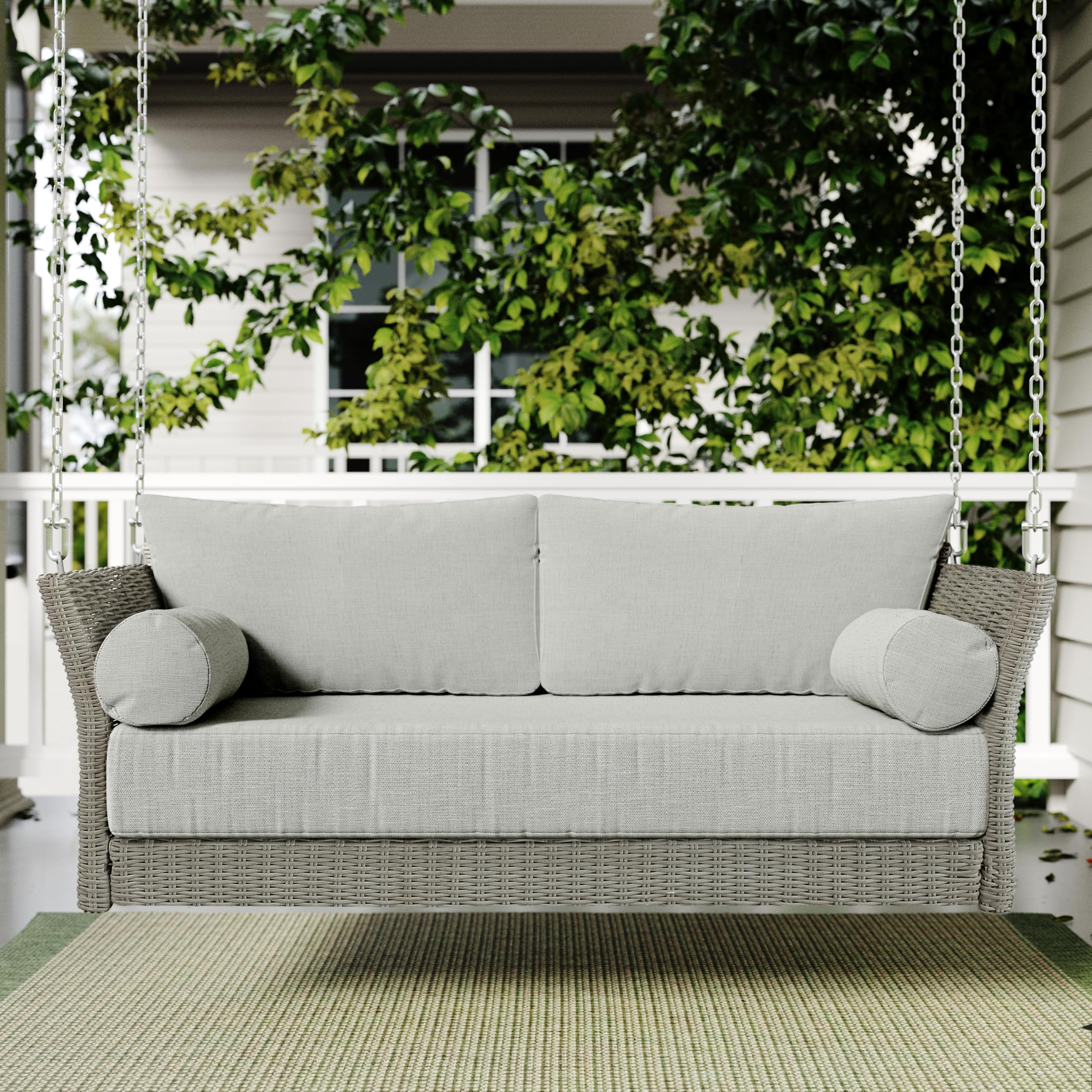 Sonoma Wicker Outdoor Daybed Porch Swing with Included Cushion Set