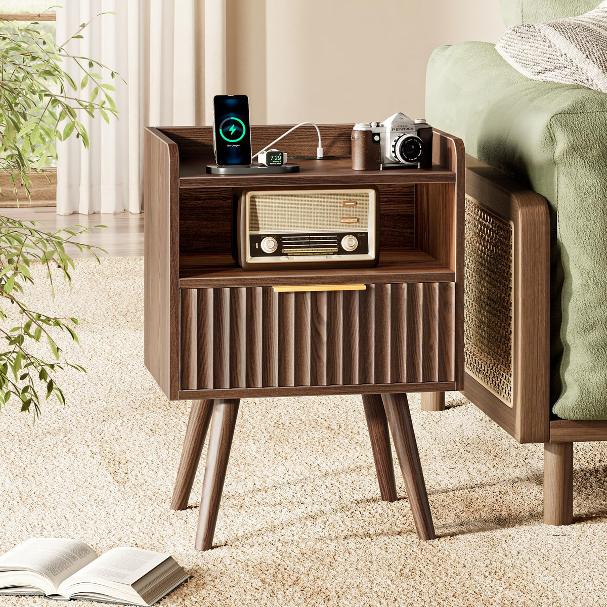 Nightstand with Charging Station & USB-C Port