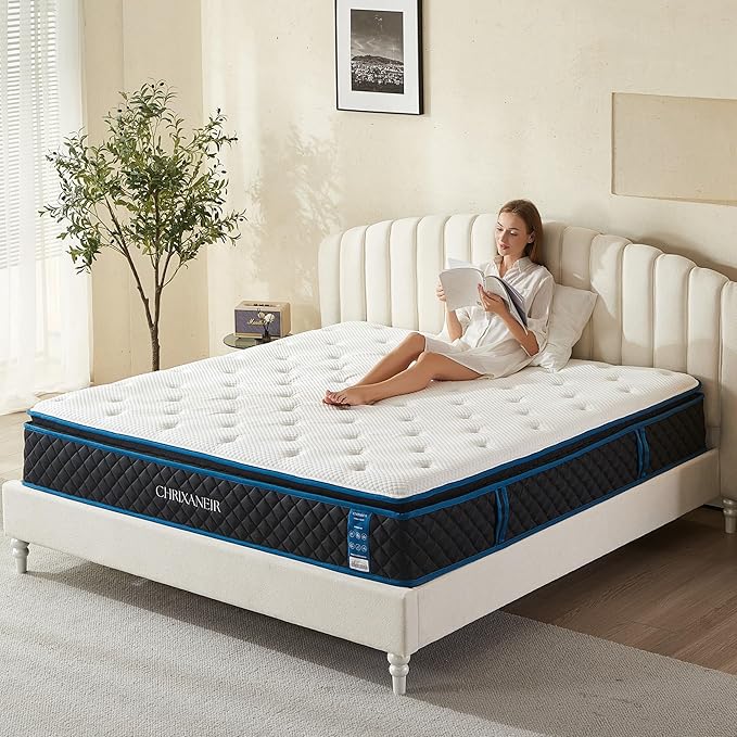 12 Inch Hybrid, Medium Firm Gel Memory Foam Mattress in a Box and Pocket Springs